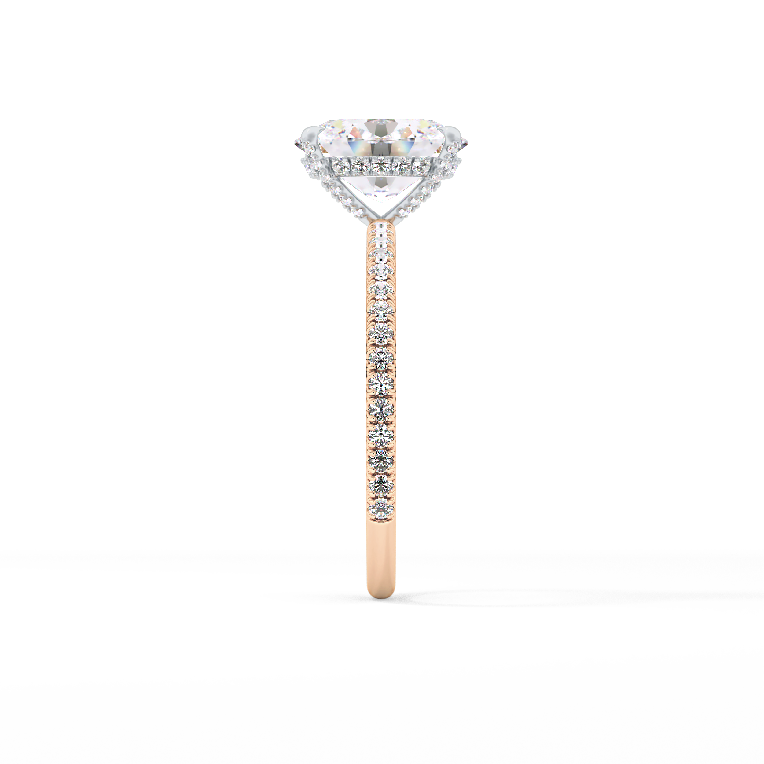 Oval Pave & Hidden Halo Lab Grown Diamond Engagement Ring