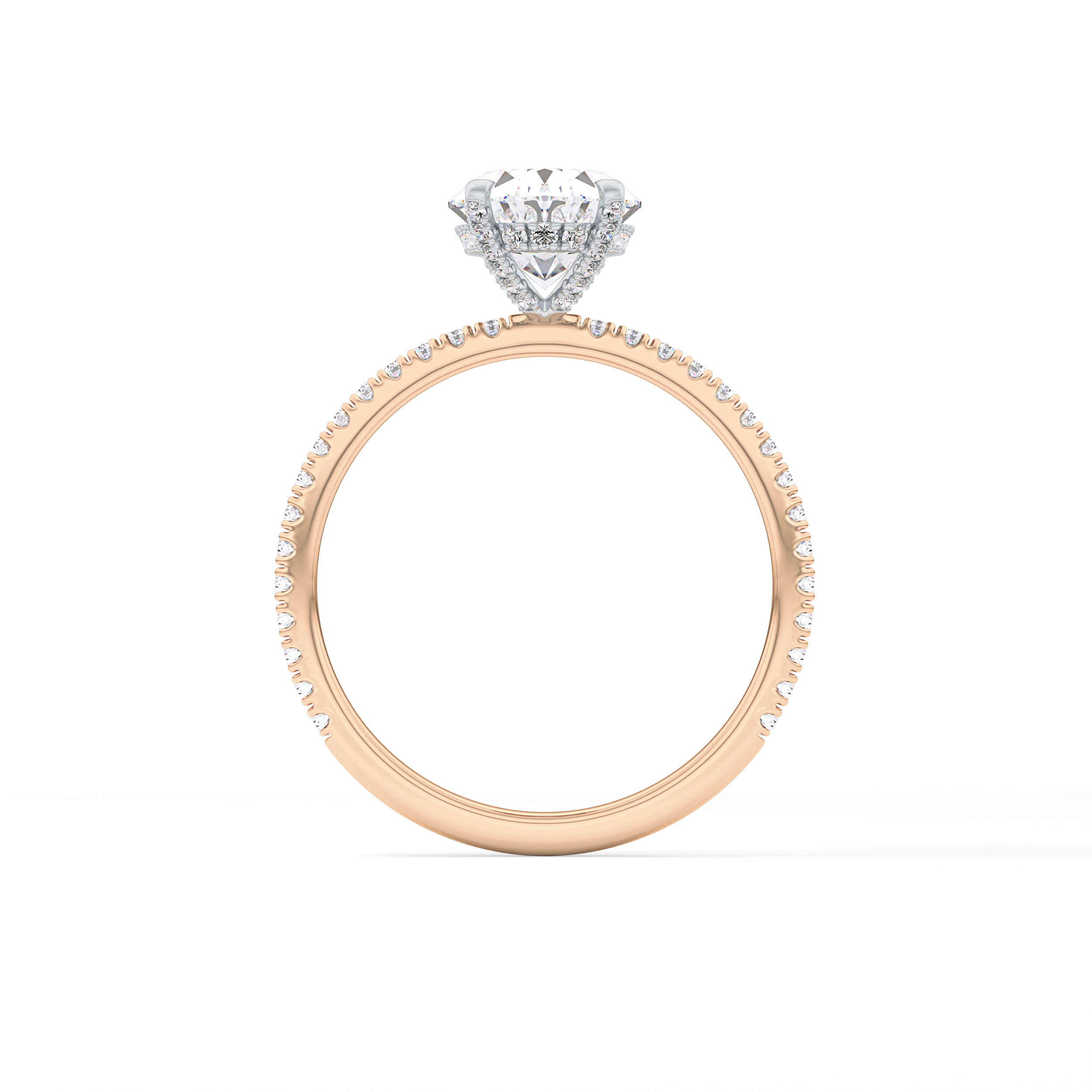Oval Pave & Hidden Halo Lab Grown Diamond Engagement Ring