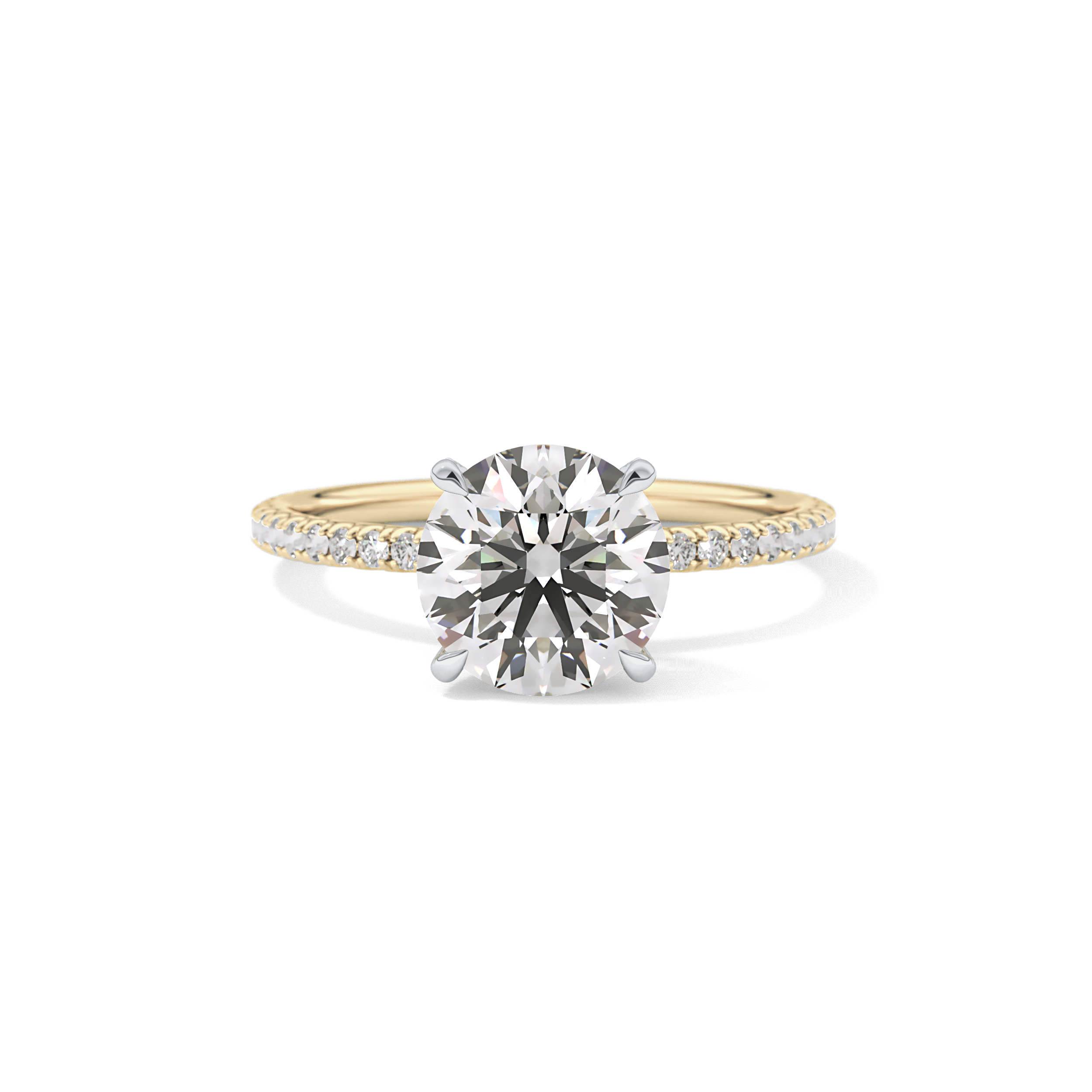 Round Pave & Hidden Halo Lab Grown Diamond Engagement Ring