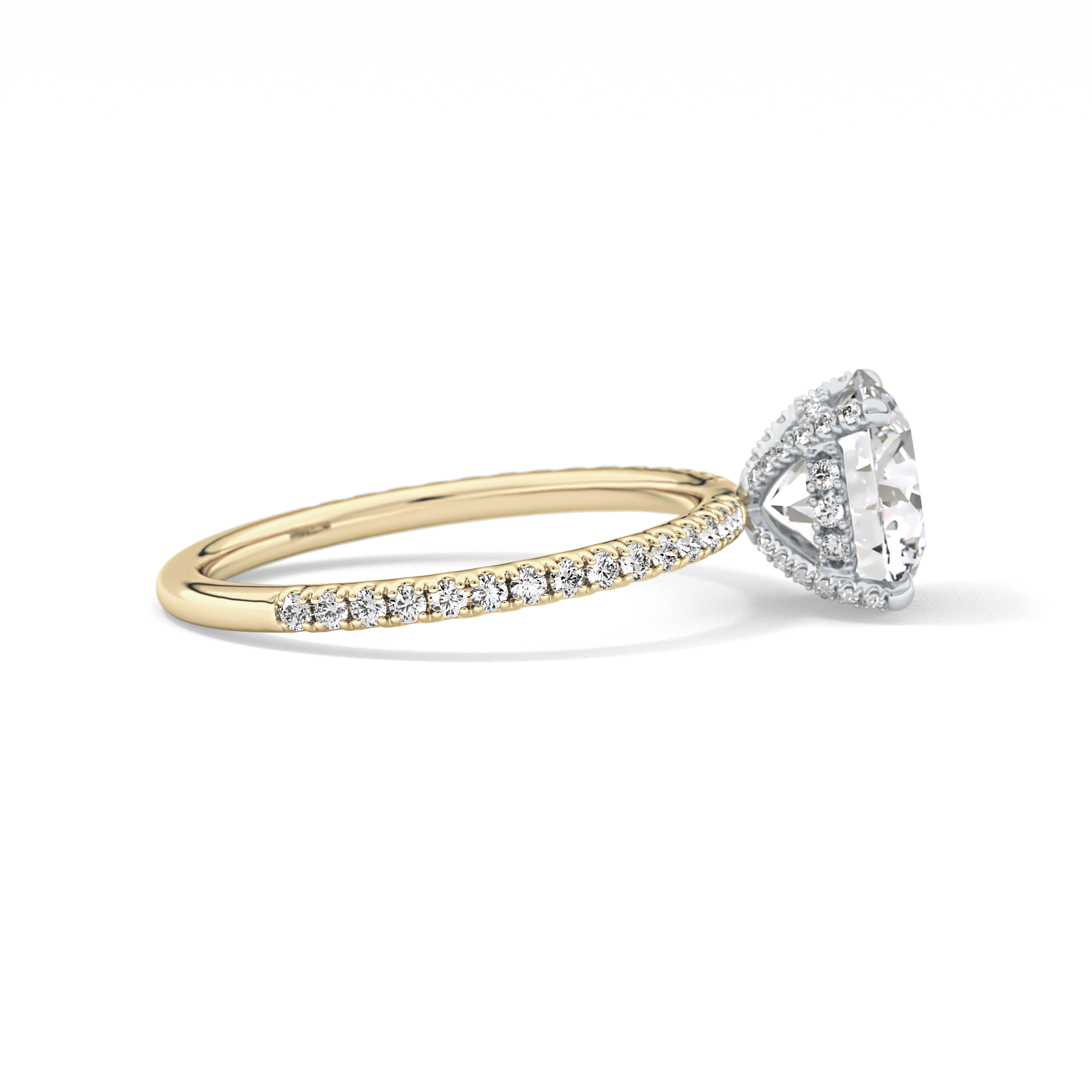 Round Pave & Hidden Halo Lab Grown Diamond Engagement Ring