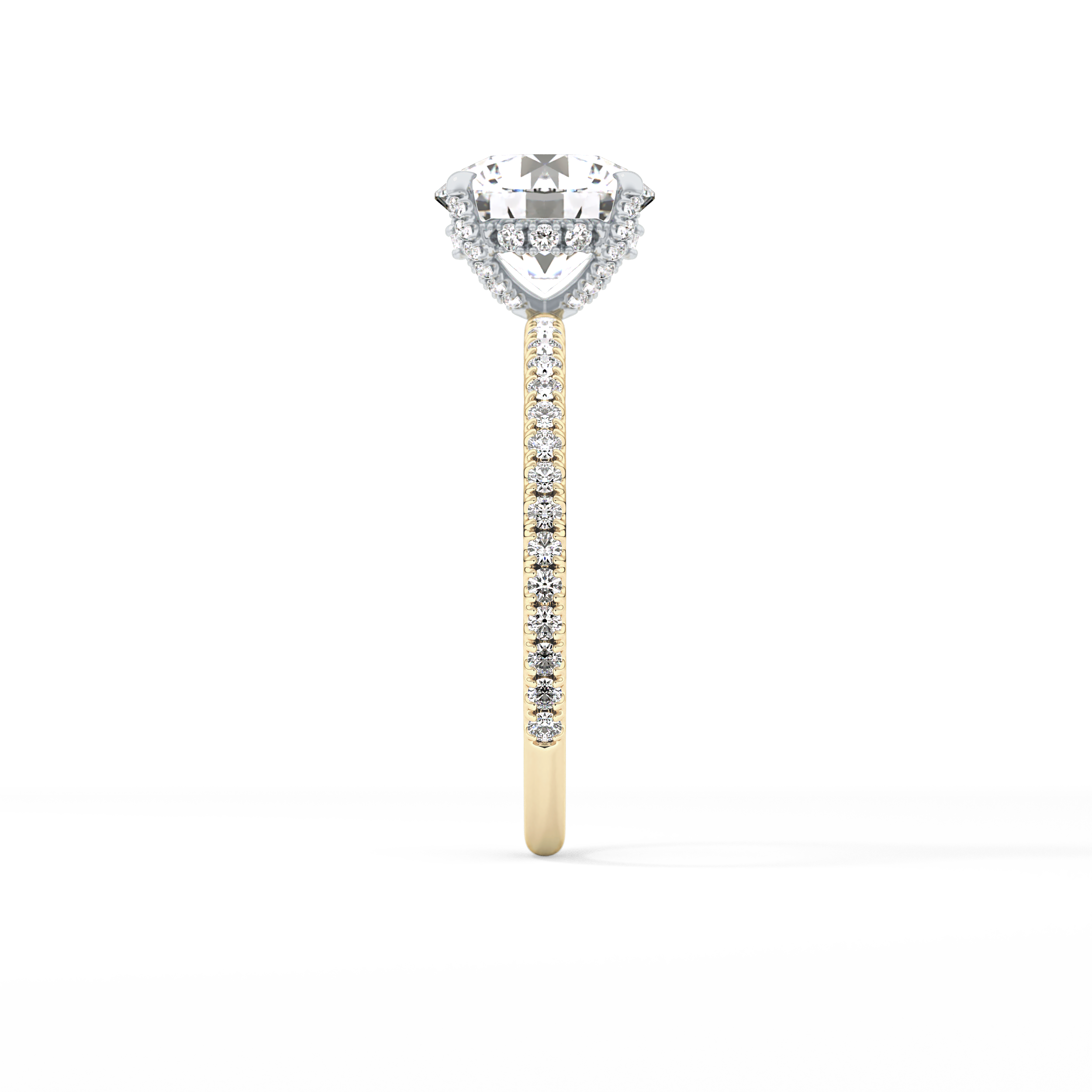 Round Pave & Hidden Halo Lab Grown Diamond Engagement Ring