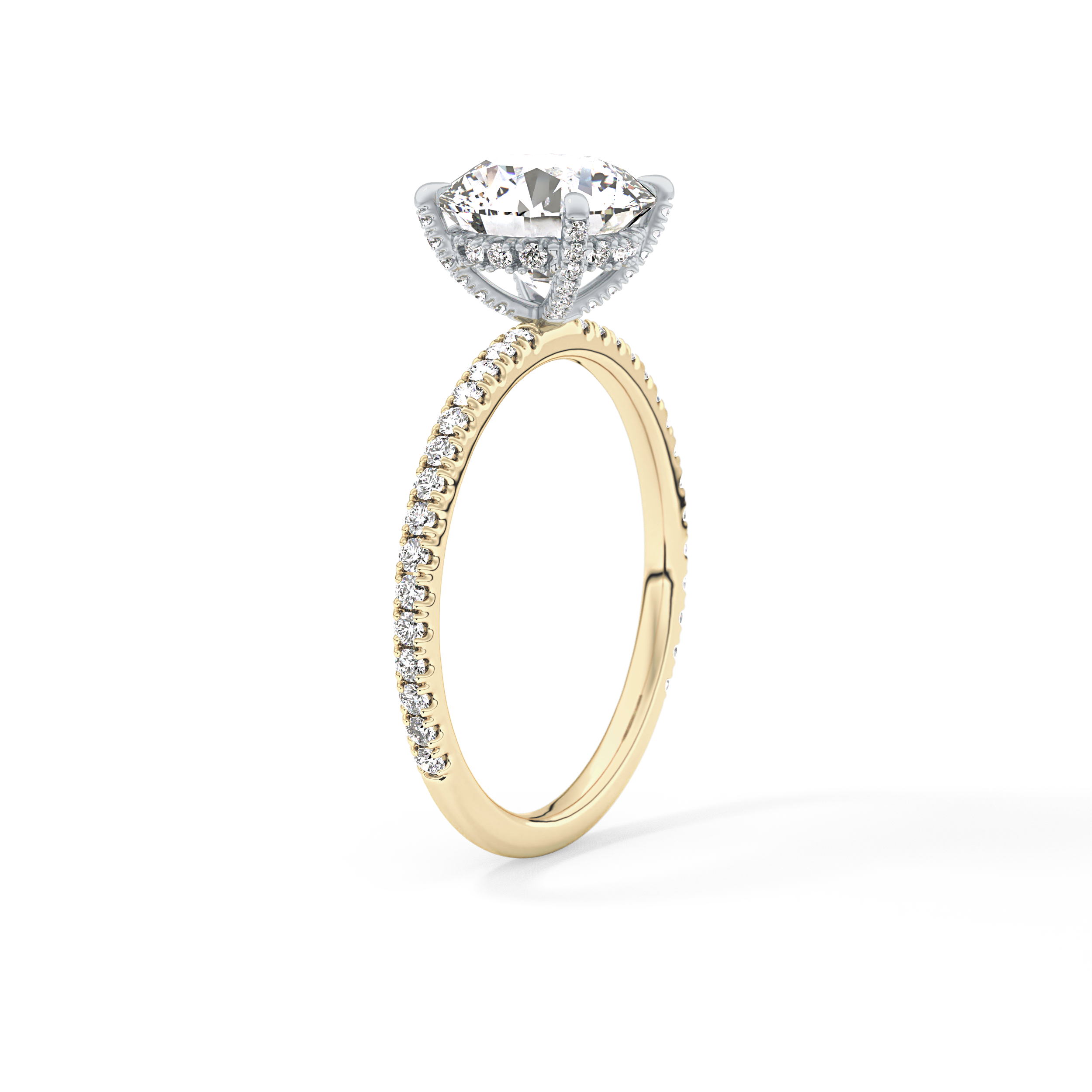 Round Pave & Hidden Halo Lab Grown Diamond Engagement Ring