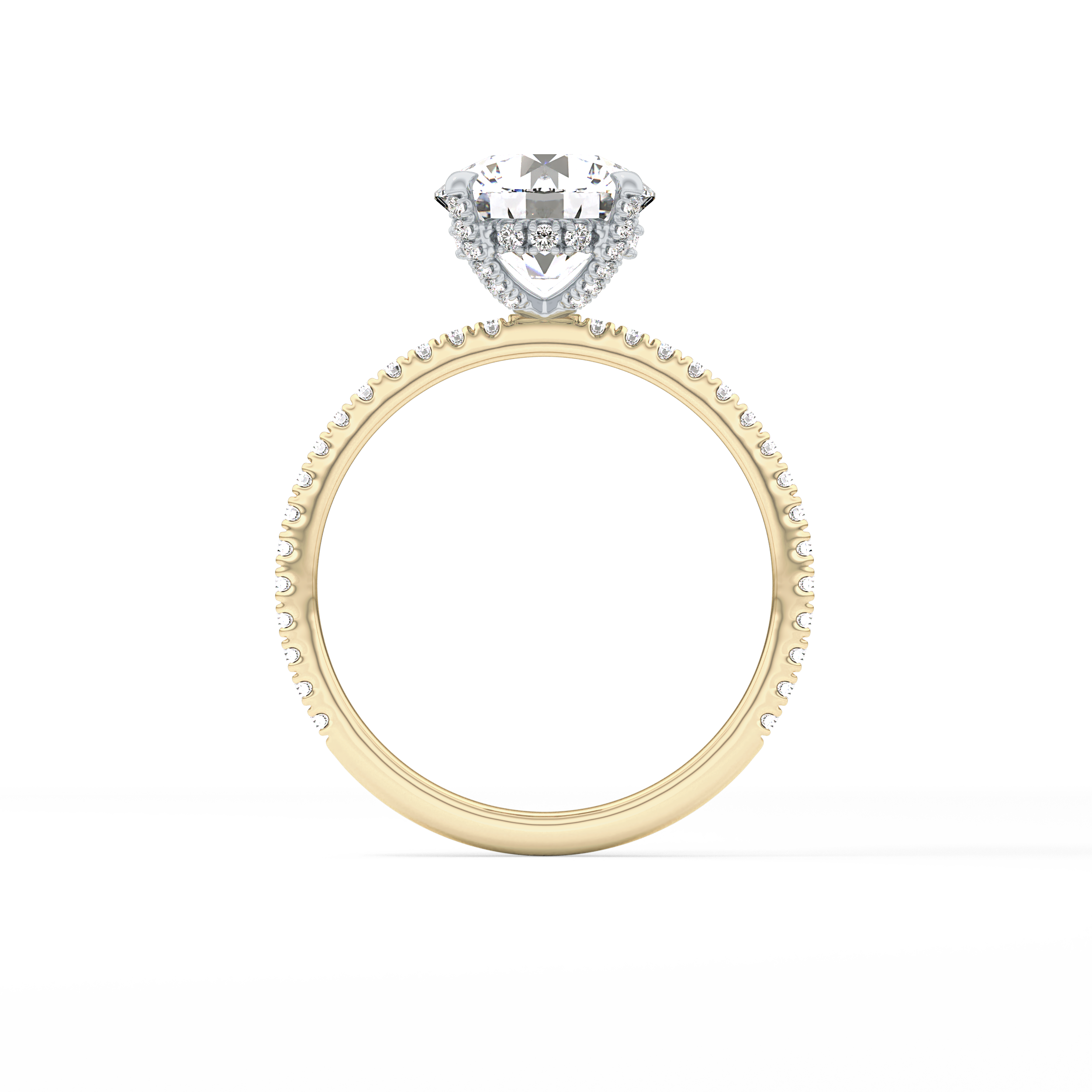 Round Pave & Hidden Halo Lab Grown Diamond Engagement Ring