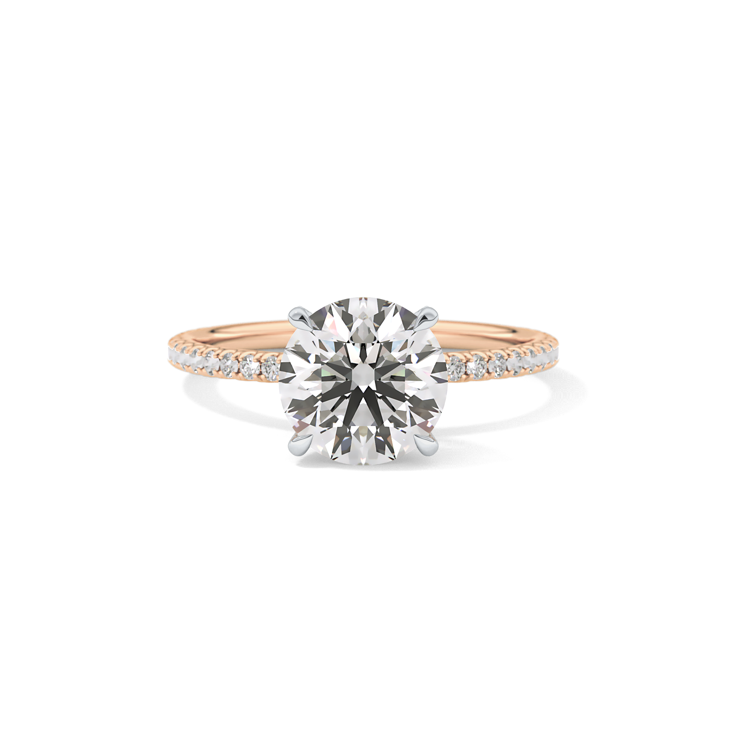 Round Pave & Hidden Halo Lab Grown Diamond Engagement Ring