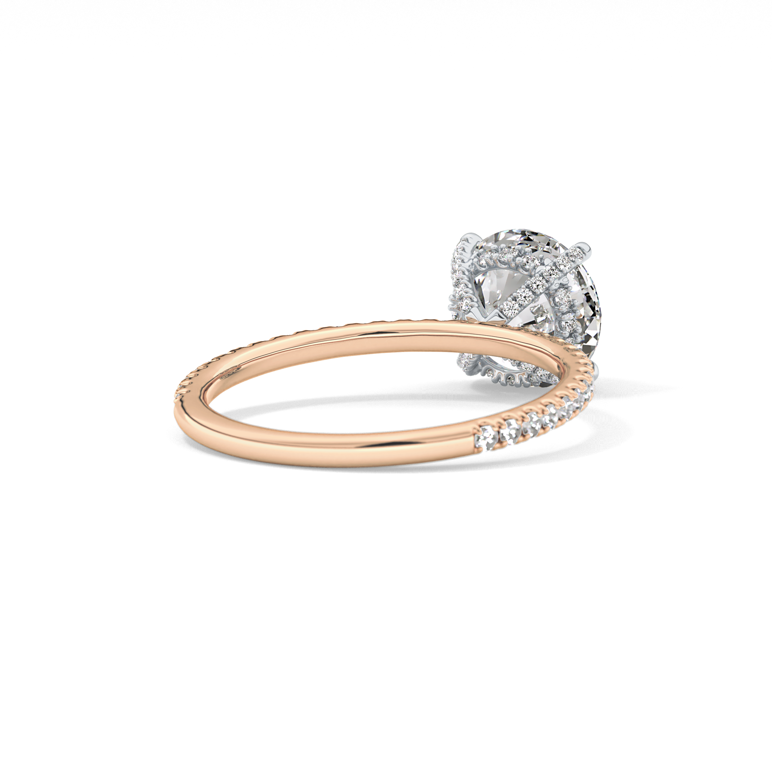 Round Pave & Hidden Halo Lab Grown Diamond Engagement Ring