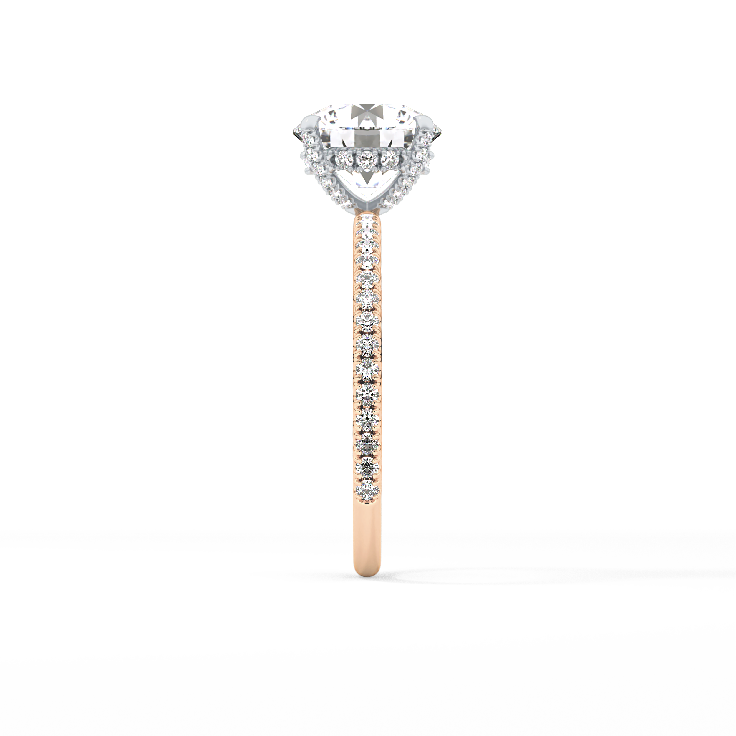Round Pave & Hidden Halo Lab Grown Diamond Engagement Ring