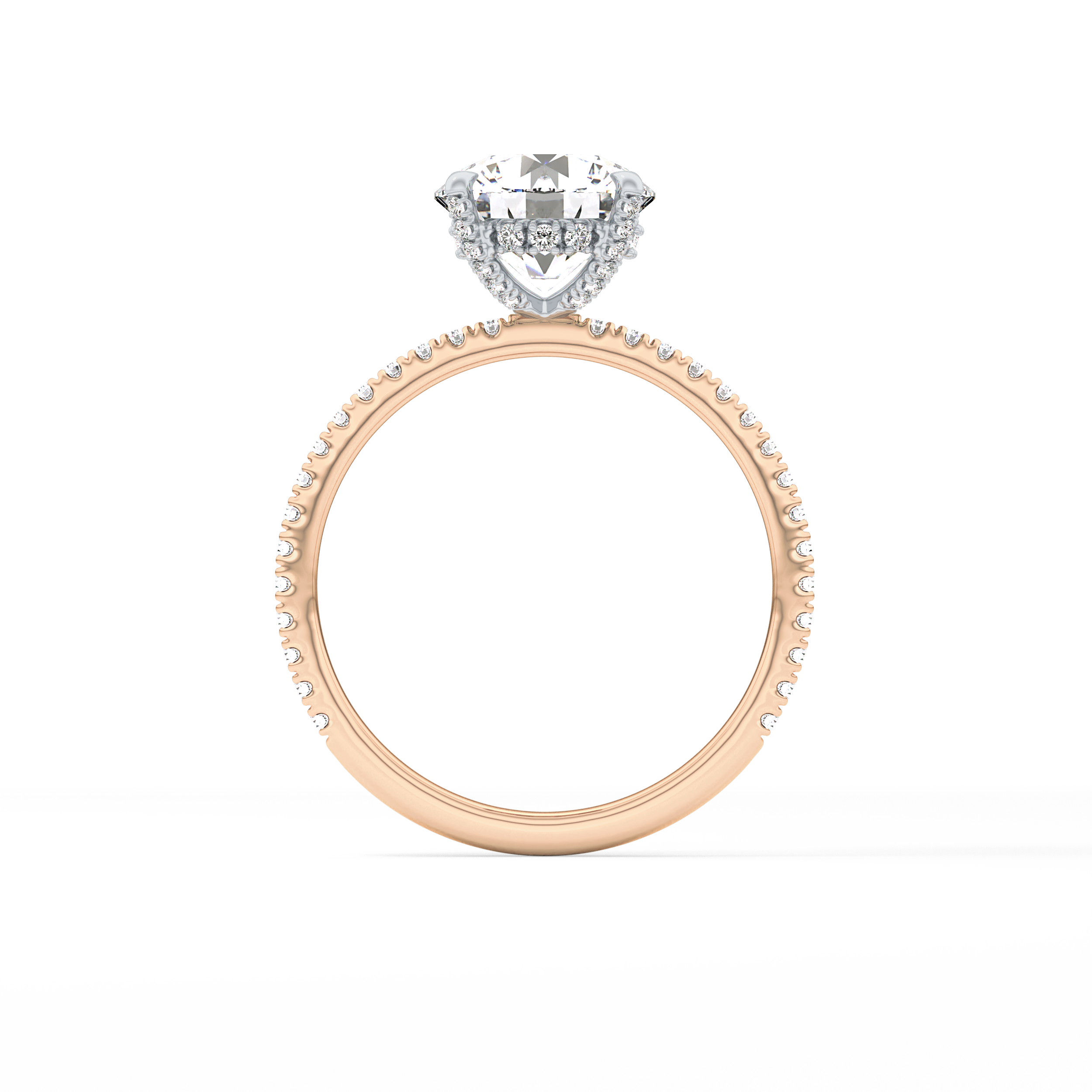Round Pave & Hidden Halo Lab Grown Diamond Engagement Ring