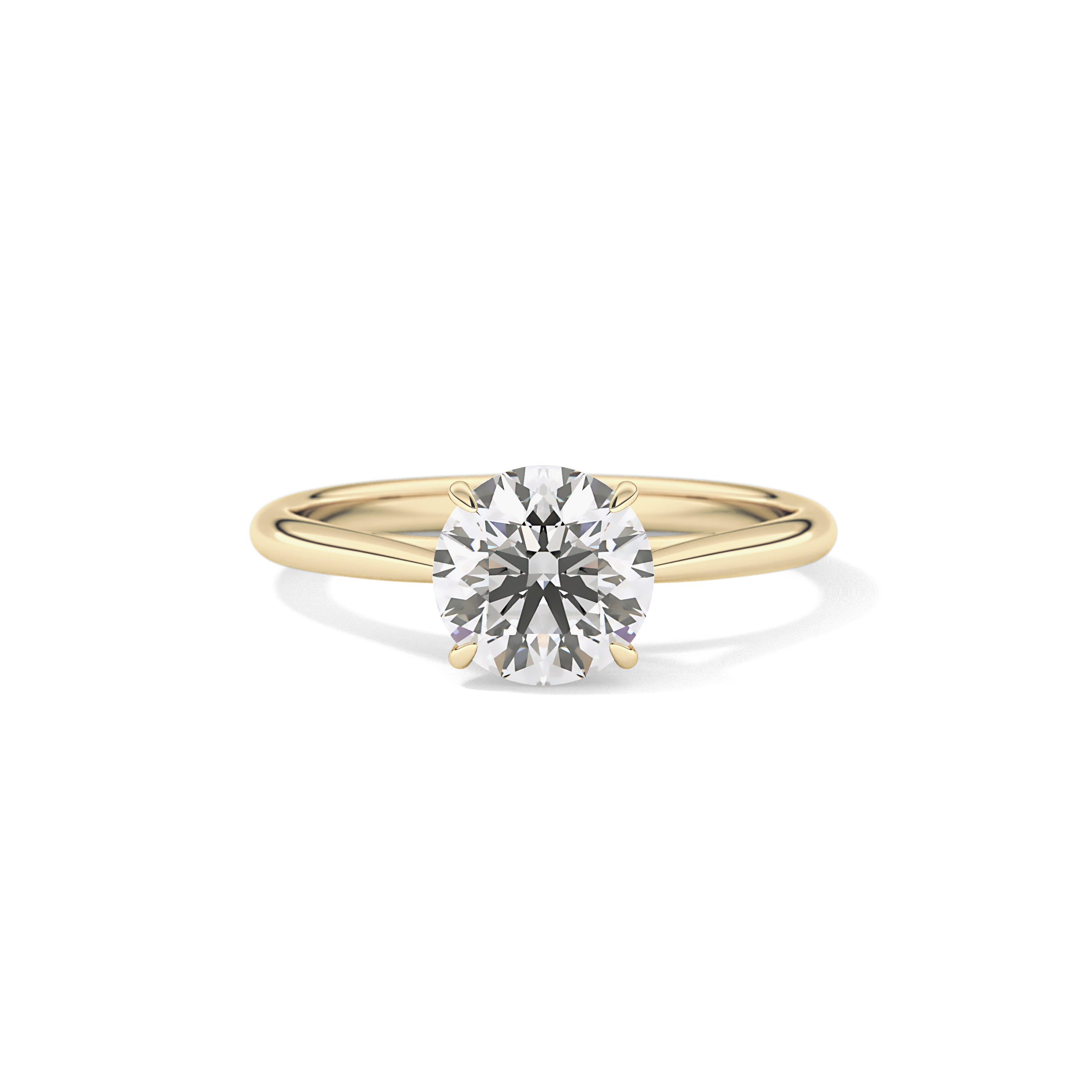 Round Shaped Solitaire Lab Grown Diamond Engagement Ring