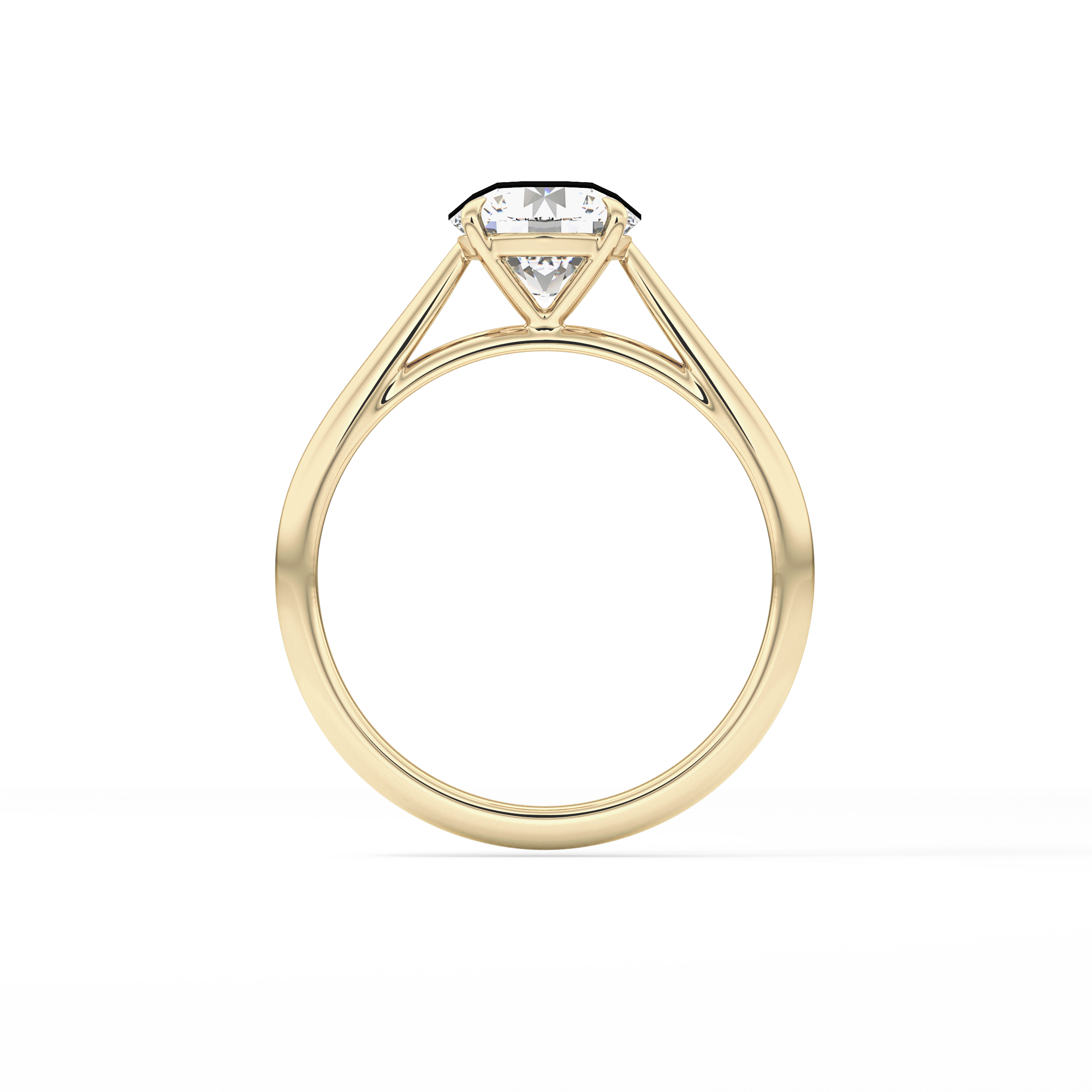Round Shaped Solitaire Lab Grown Diamond Engagement Ring