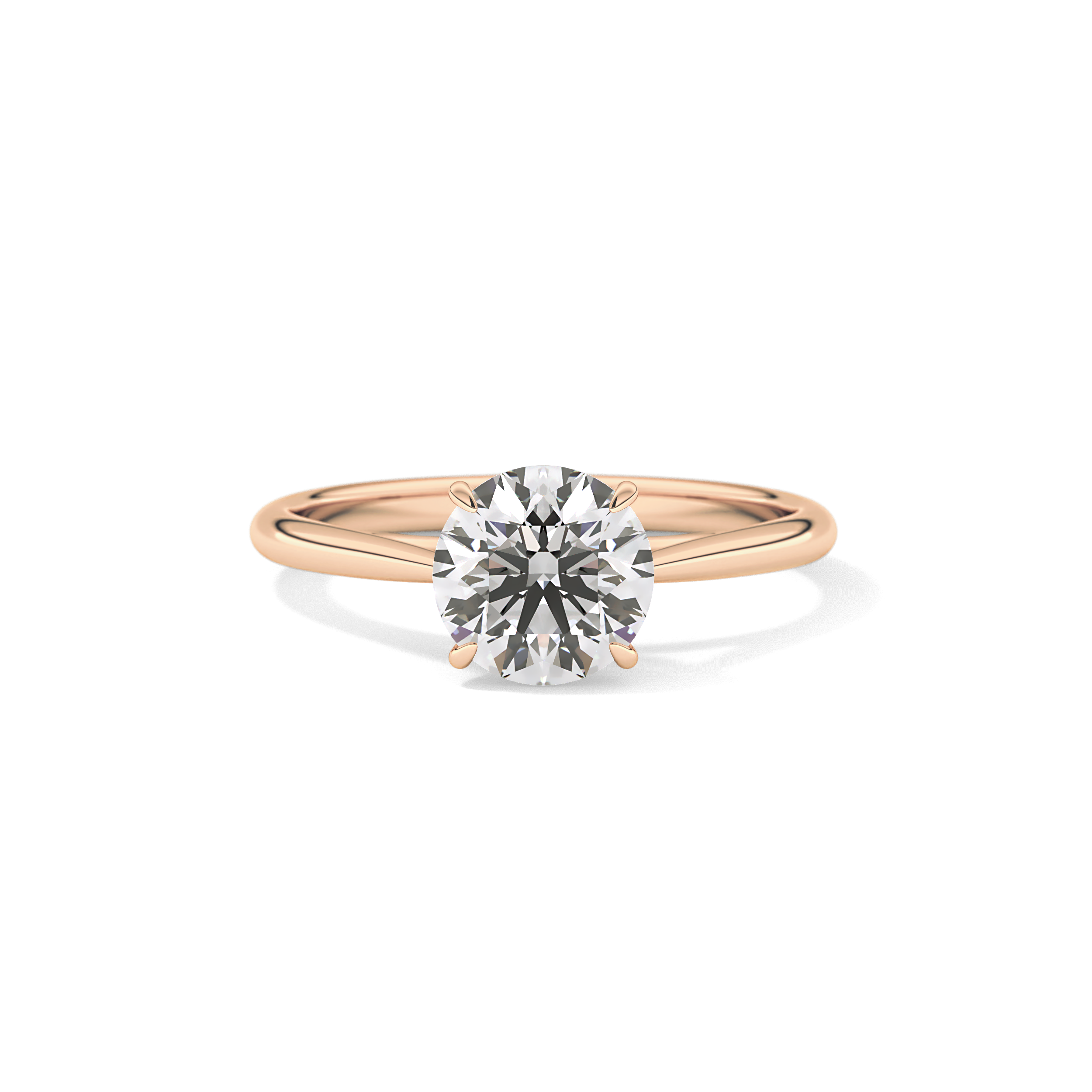Round Shaped Solitaire Lab Grown Diamond Engagement Ring