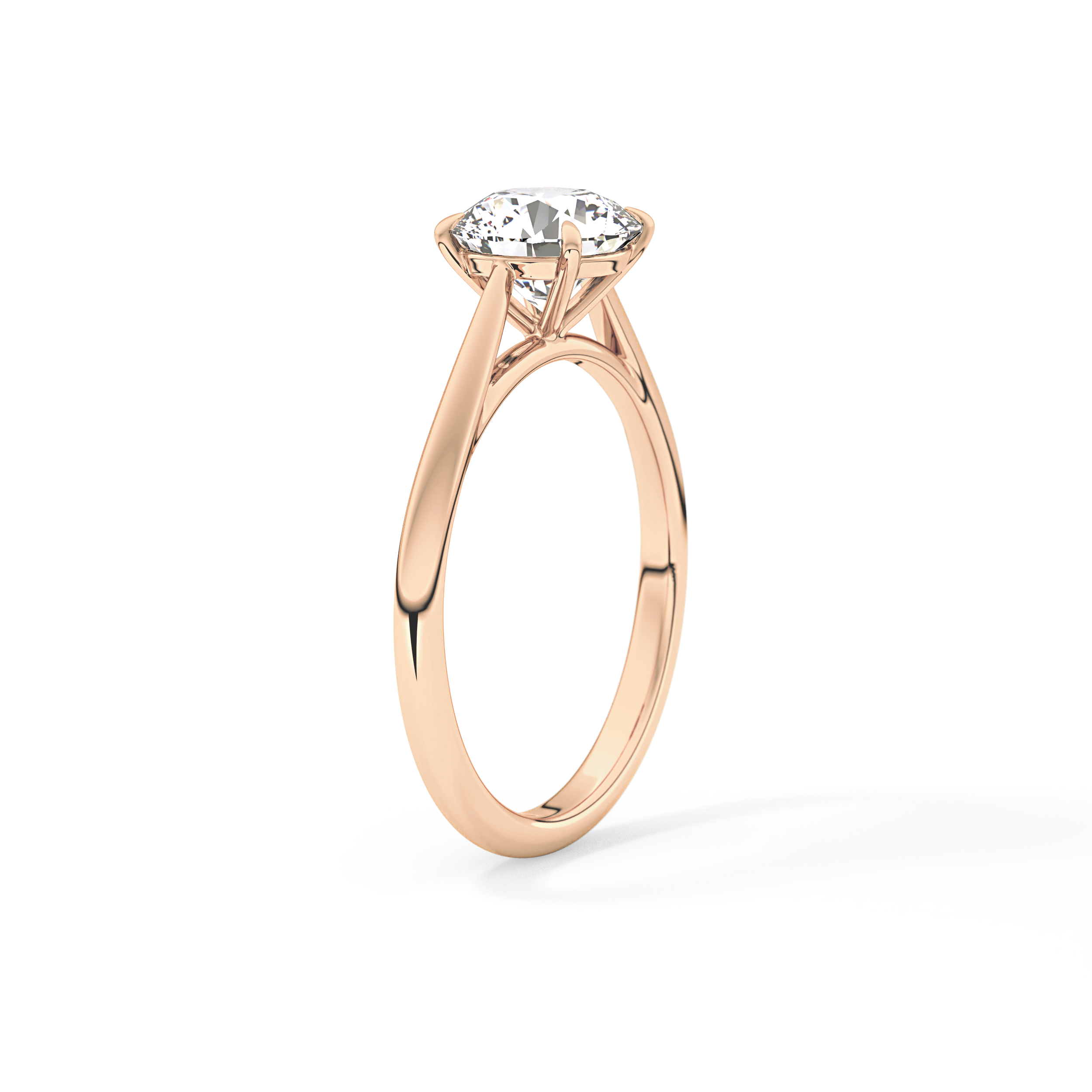 Round Shaped Solitaire Lab Grown Diamond Engagement Ring