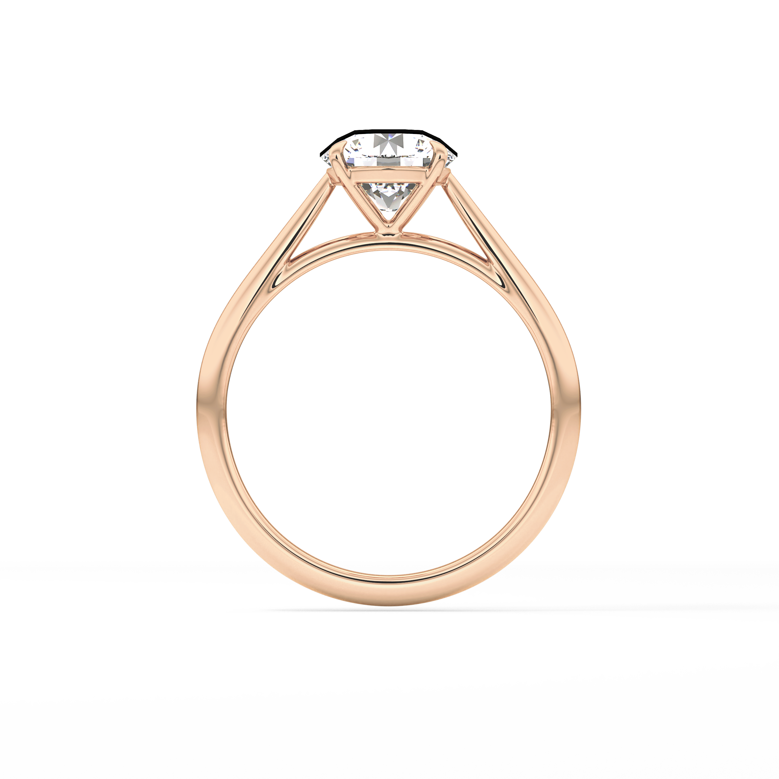 Round Shaped Solitaire Lab Grown Diamond Engagement Ring