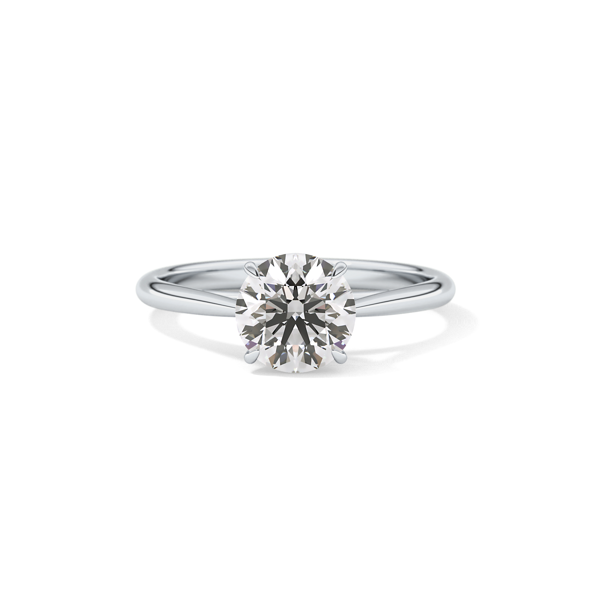 Round Shaped Solitaire Lab Grown Diamond Engagement Ring