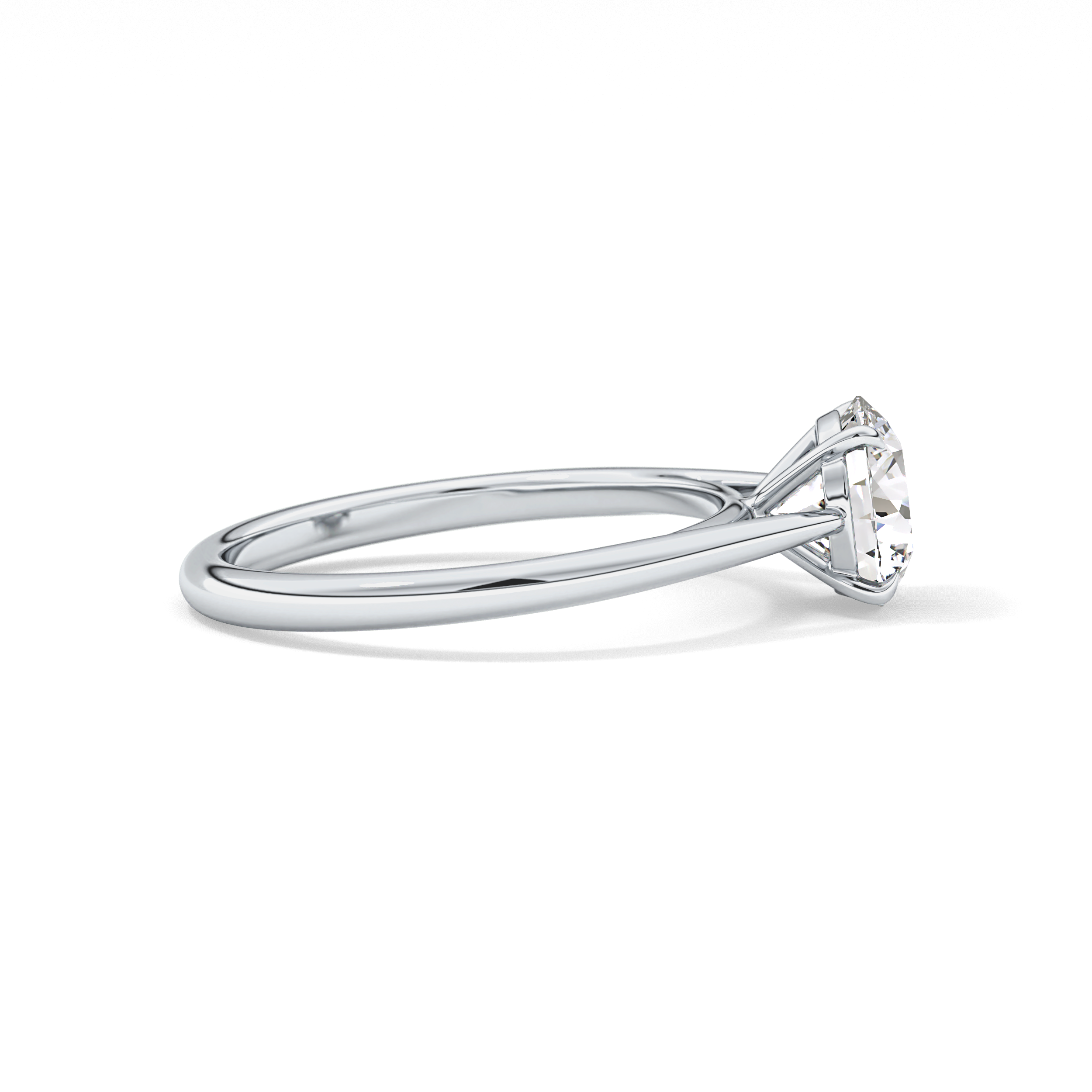 Round Shaped Solitaire Lab Grown Diamond Engagement Ring