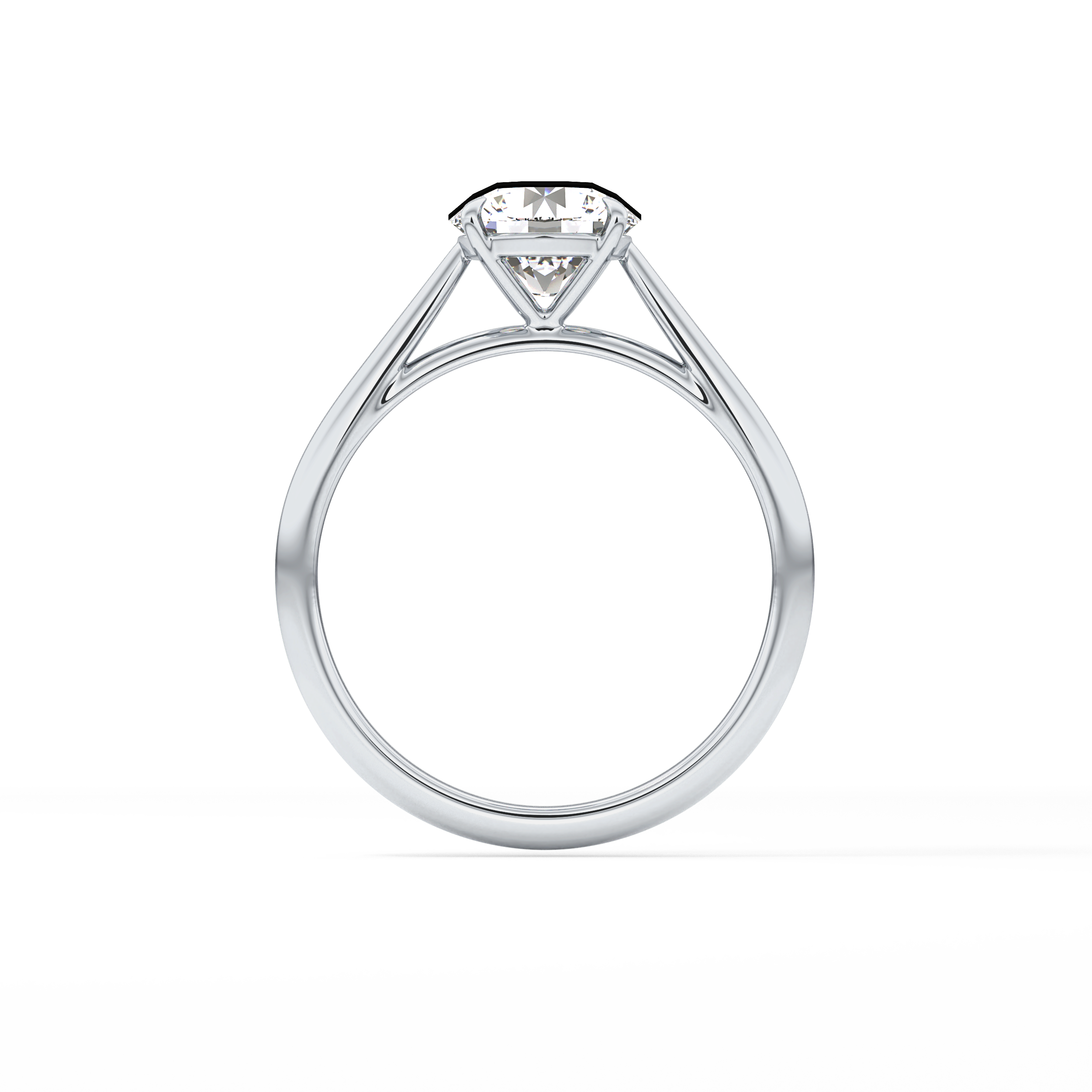 Round Shaped Solitaire Lab Grown Diamond Engagement Ring
