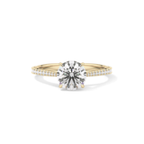 Round Pave Lab Grown Diamond Engagement Ring
