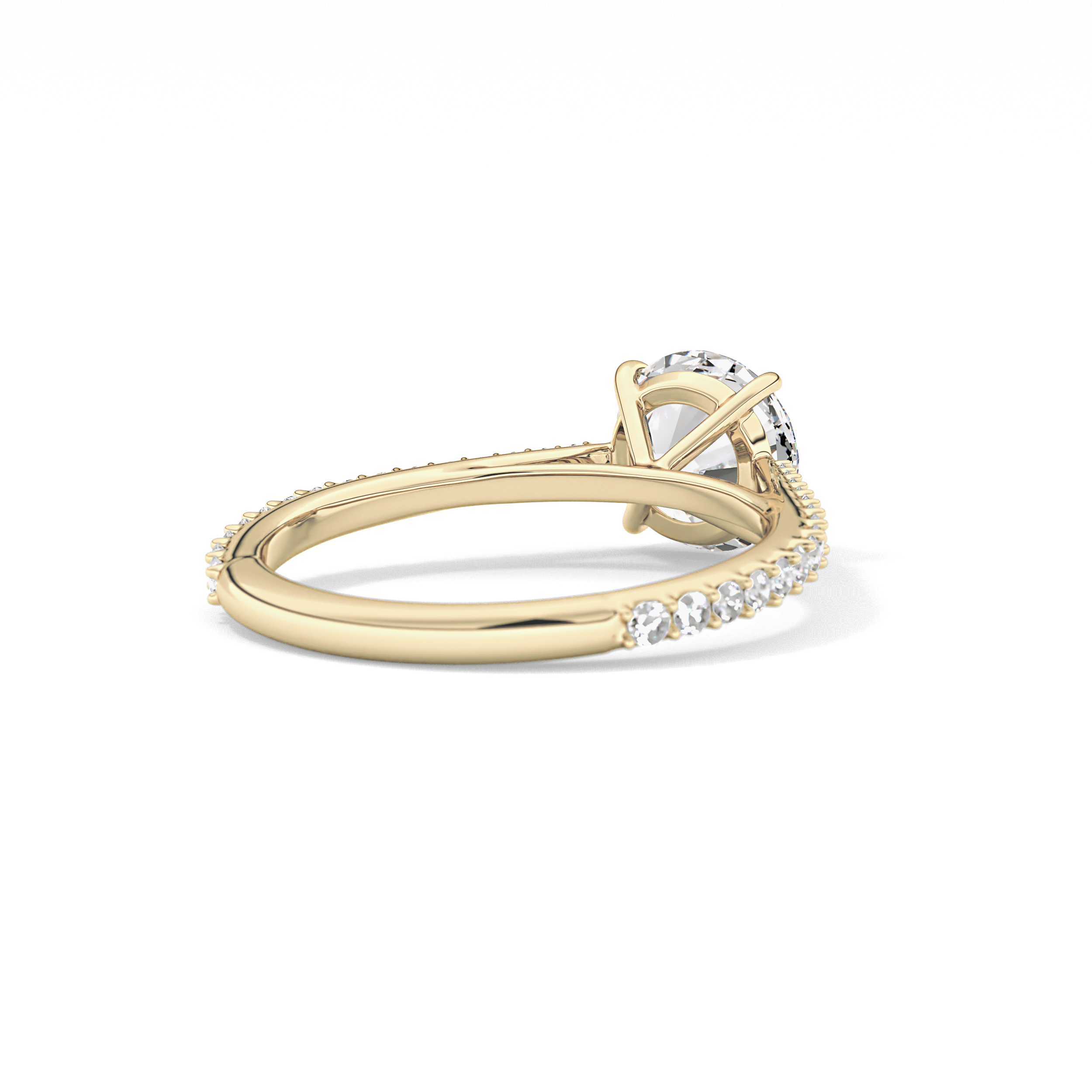 Round Pave Lab Grown Diamond Engagement Ring