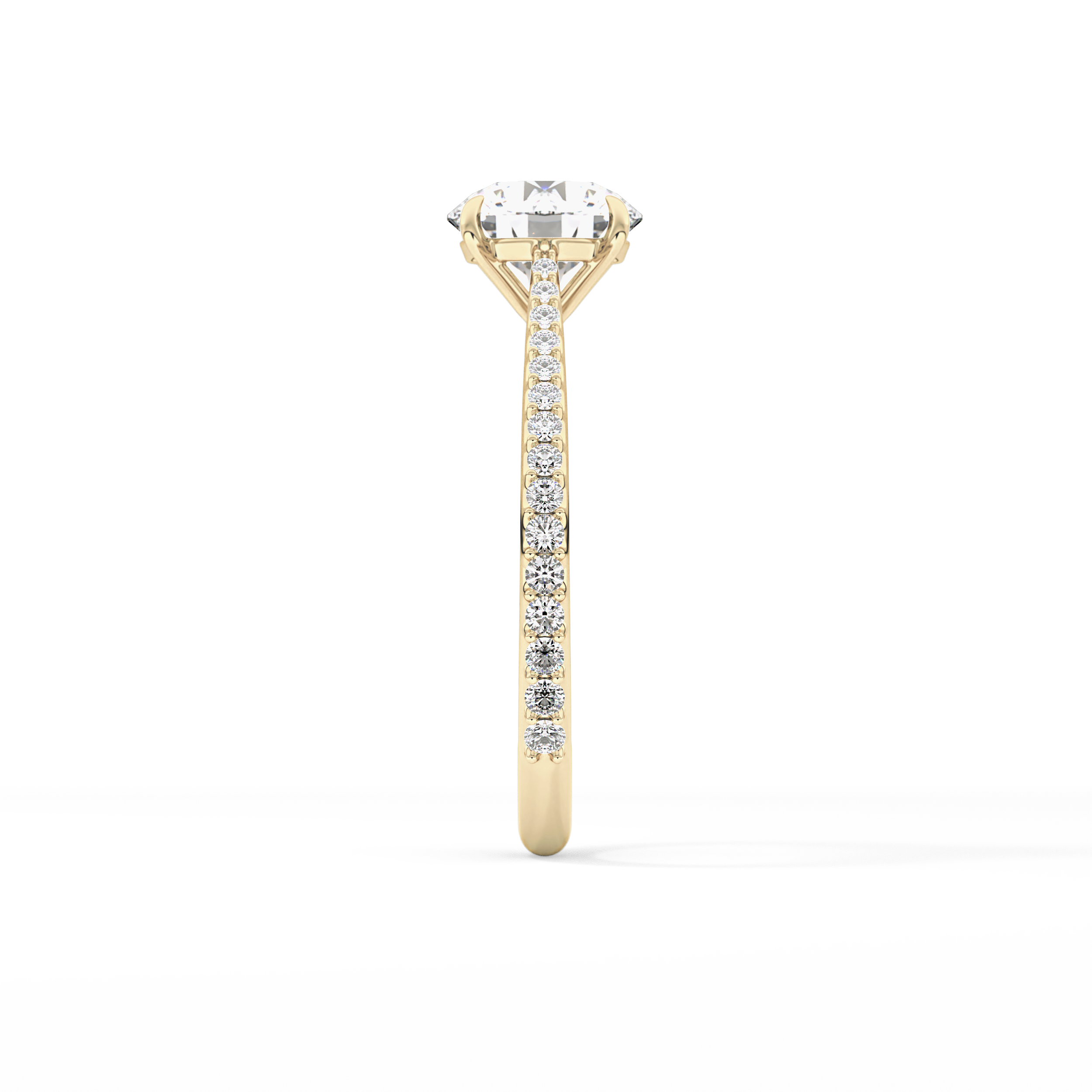 Round Pave Lab Grown Diamond Engagement Ring