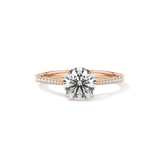 Round Pave Lab Grown Diamond Engagement Ring