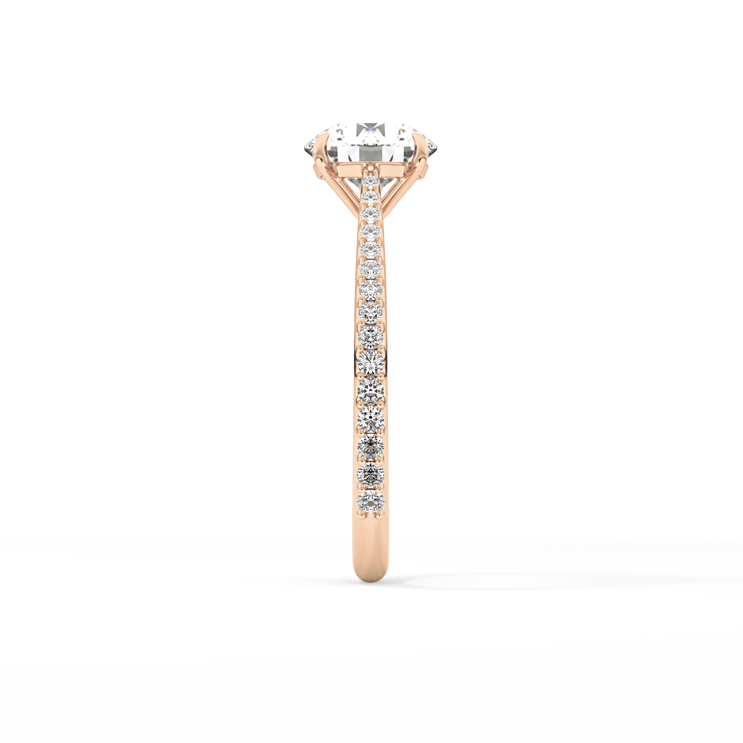 Round Pave Lab Grown Diamond Engagement Ring
