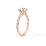 Round Pave Lab Grown Diamond Engagement Ring
