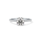 Round Pave Lab Grown Diamond Engagement Ring
