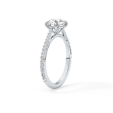 Round Pave Lab Grown Diamond Engagement Ring