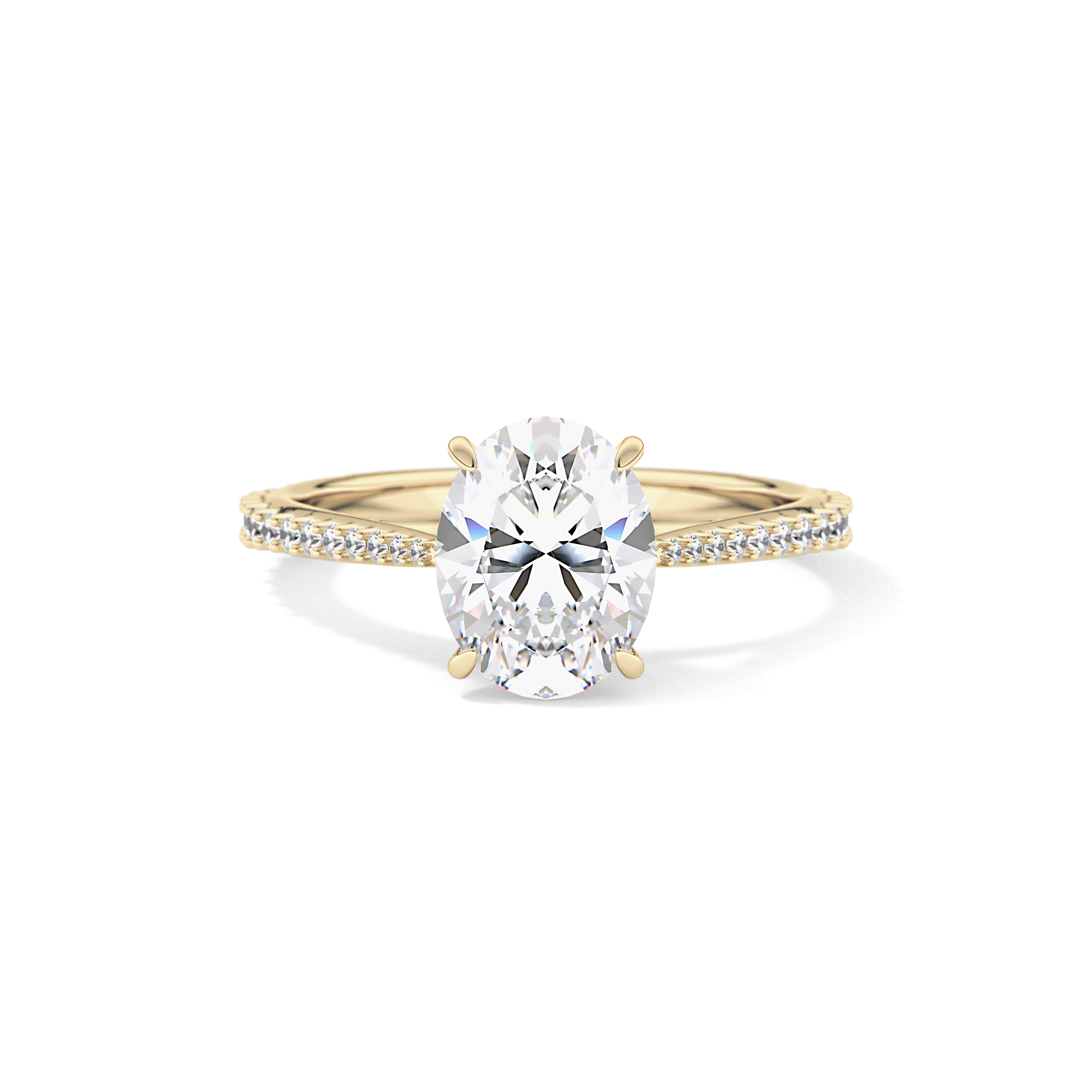 Oval Pave Lab Grown Diamond Engagement Ring