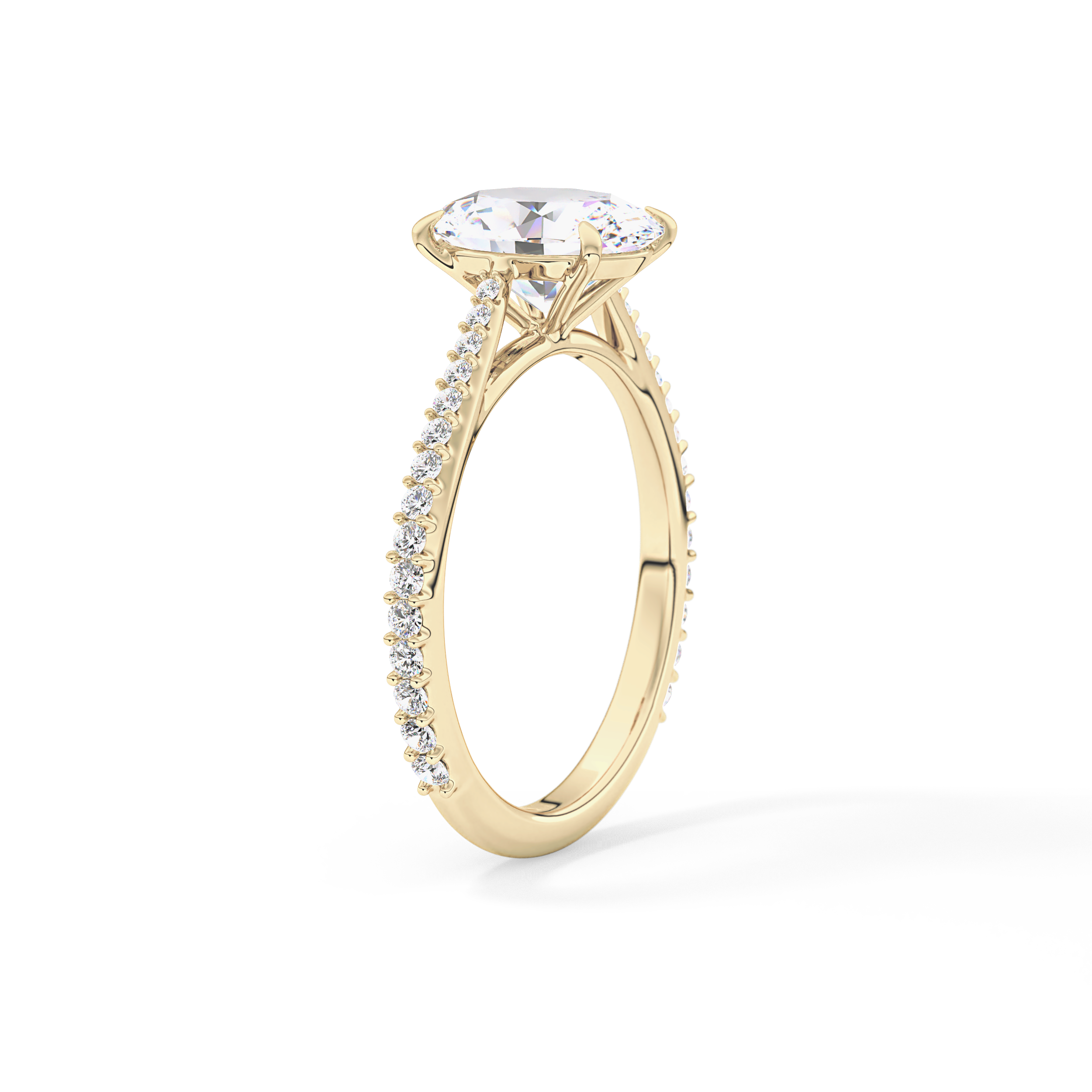 Oval Pave Lab Grown Diamond Engagement Ring