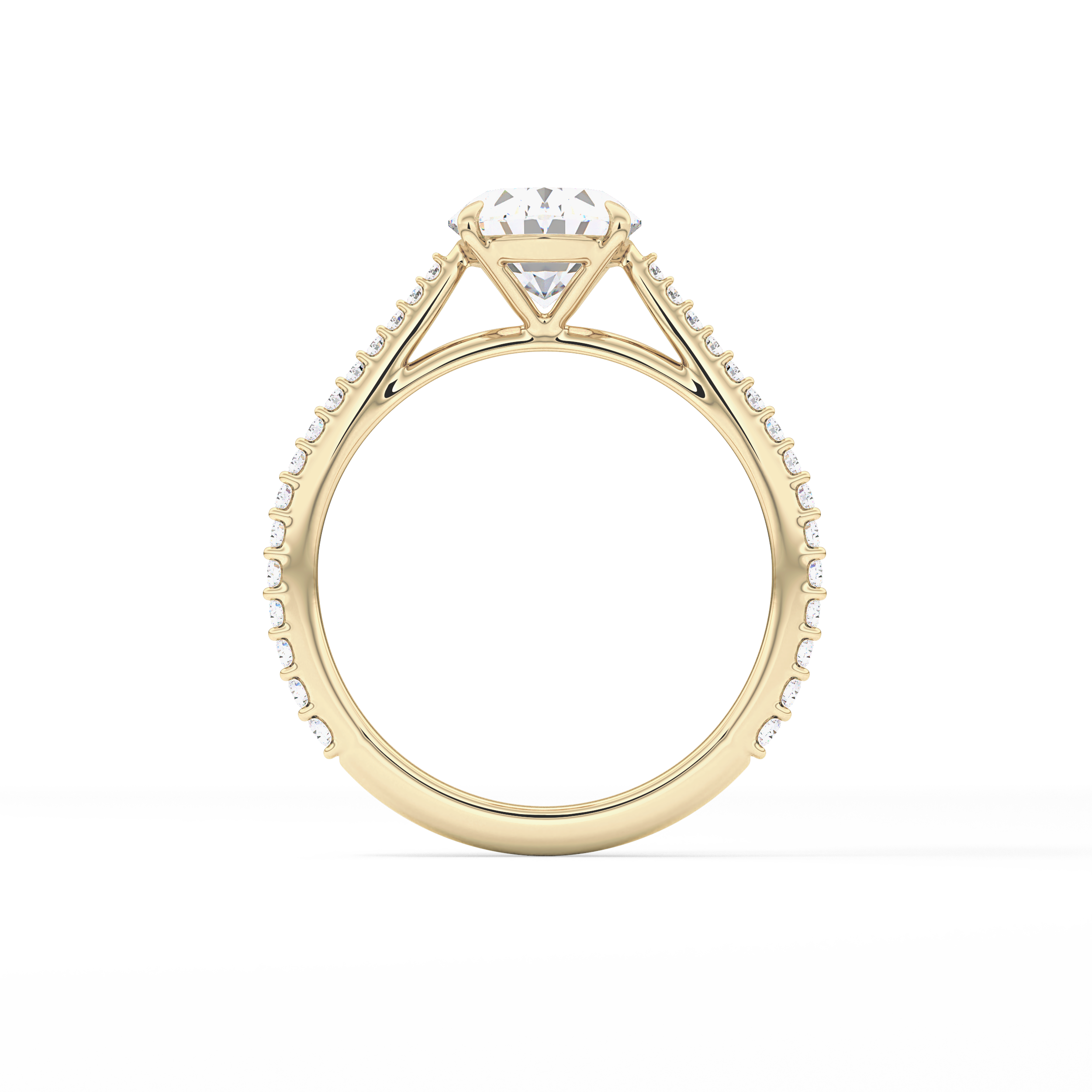 Oval Pave Lab Grown Diamond Engagement Ring