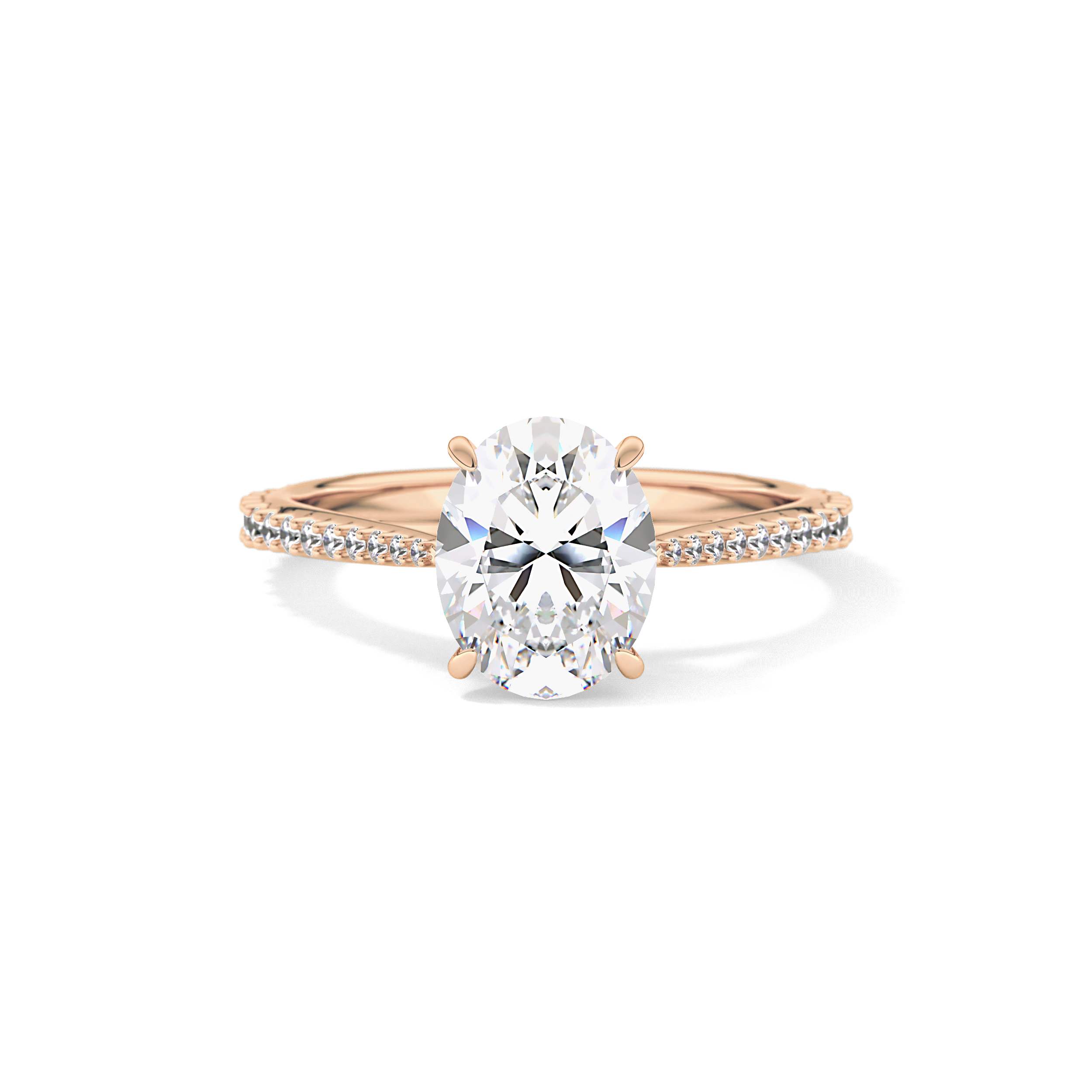 Oval Pave Lab Grown Diamond Engagement Ring