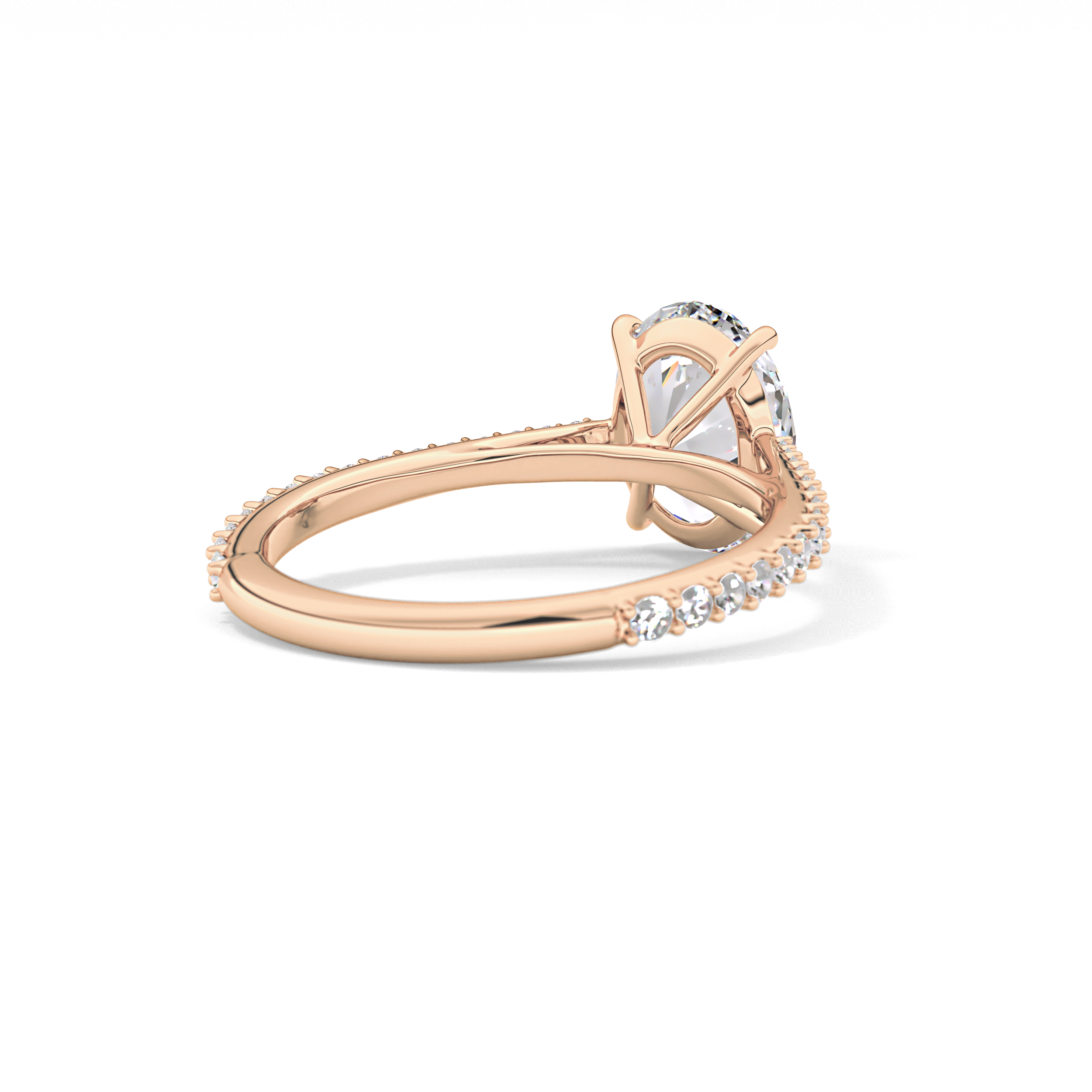 Oval Pave Lab Grown Diamond Engagement Ring