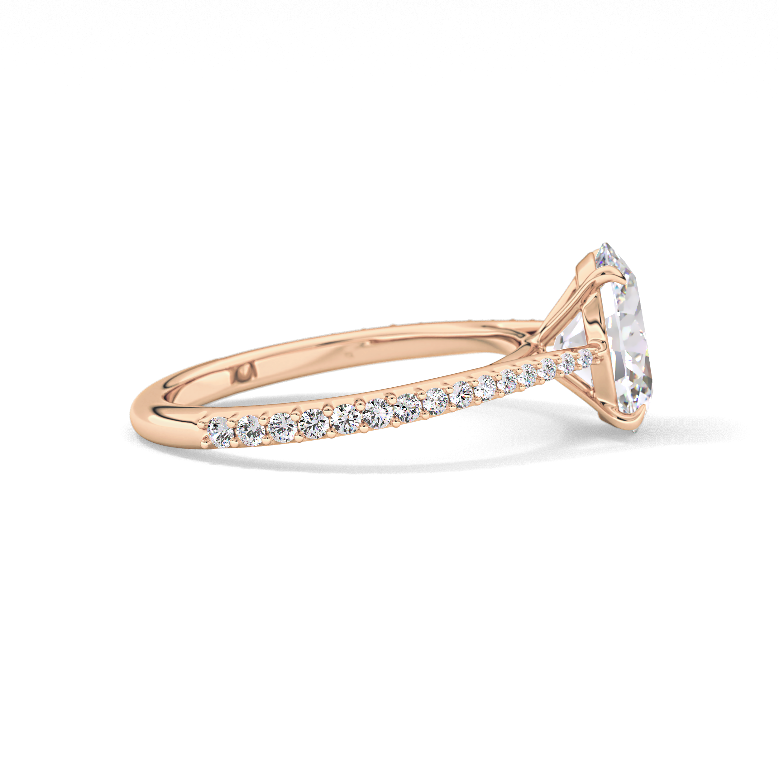 Oval Pave Lab Grown Diamond Engagement Ring