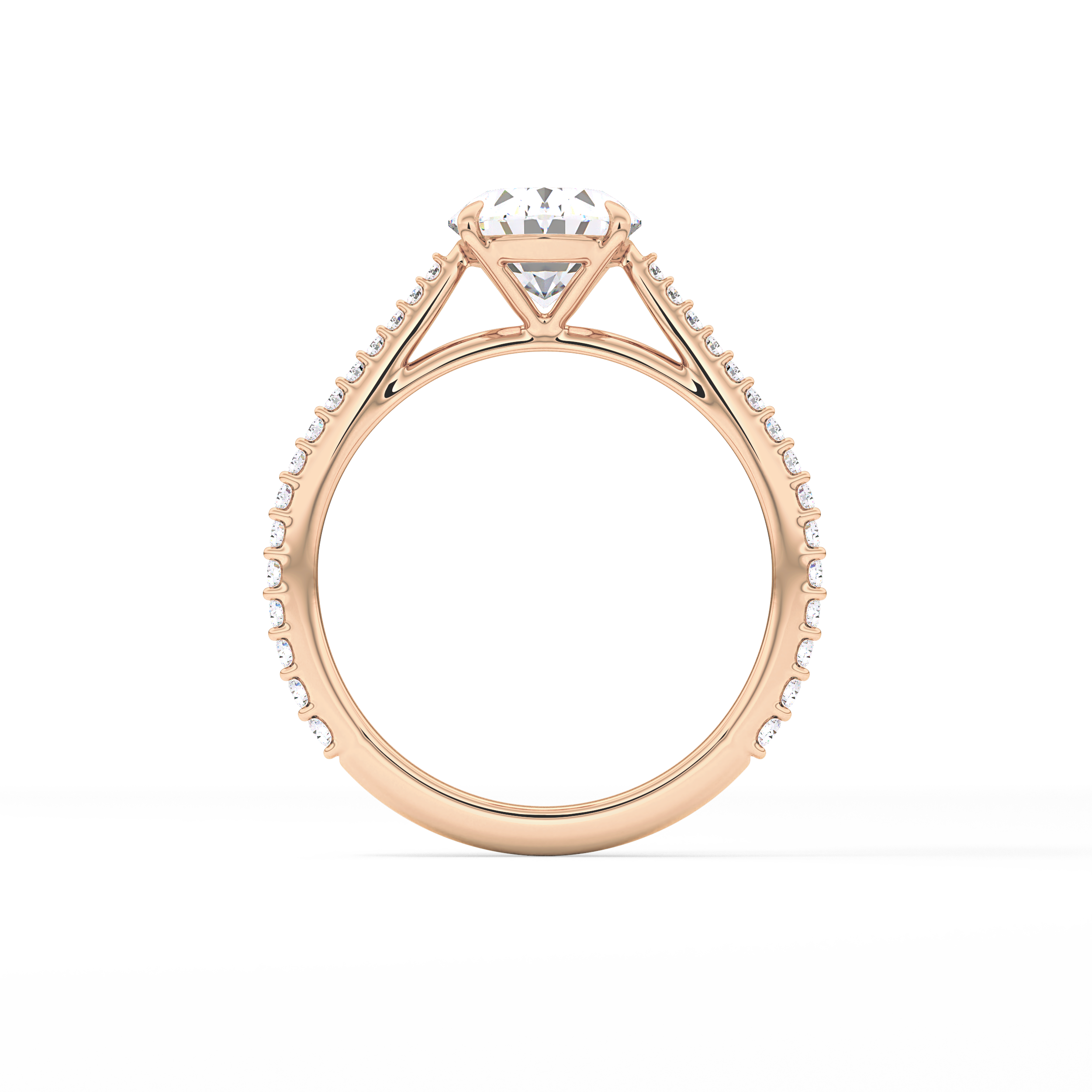 Oval Pave Lab Grown Diamond Engagement Ring