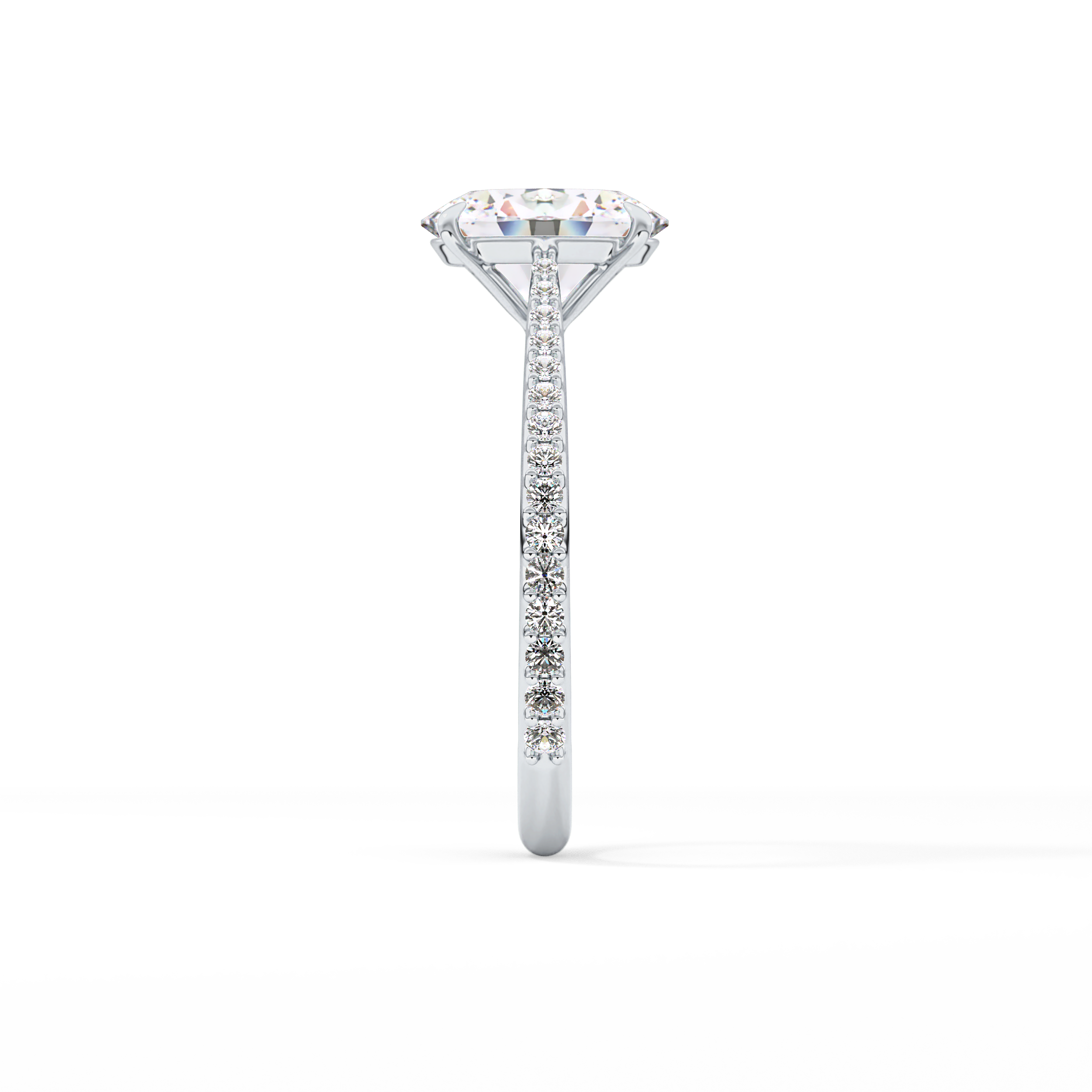 Oval Pave Lab Grown Diamond Engagement Ring