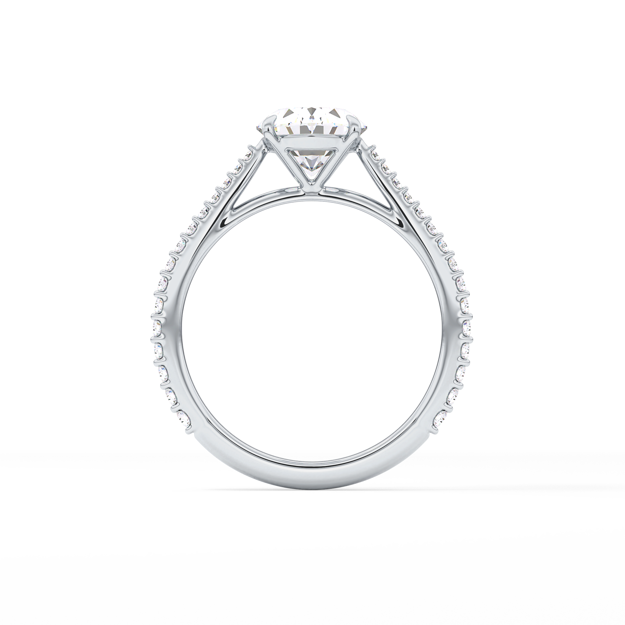 Oval Pave Lab Grown Diamond Engagement Ring