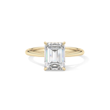 Emerald Solitaire Lab Grown Diamond Engagement Ring