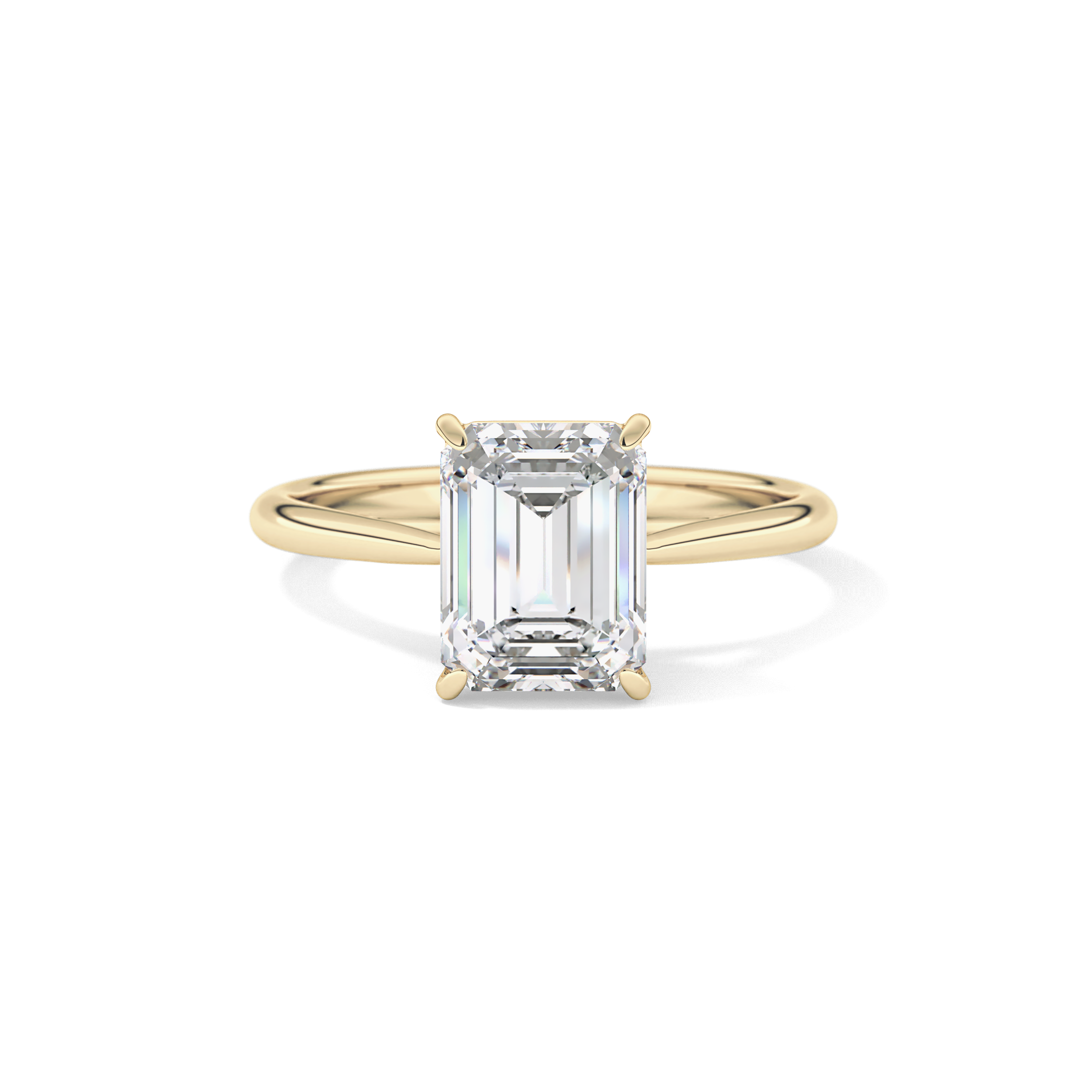 Emerald Solitaire Lab Grown Diamond Engagement Ring