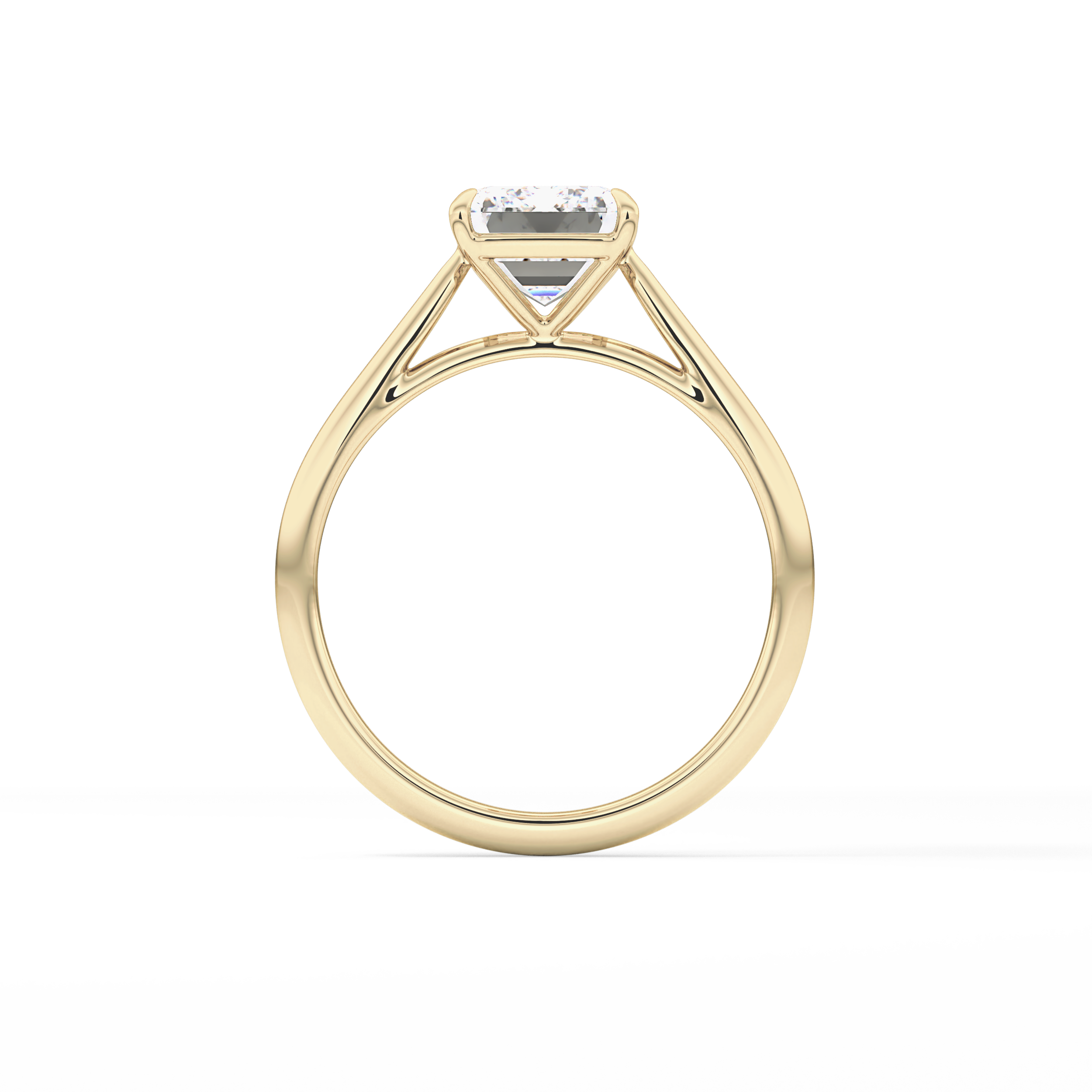 Emerald Solitaire Lab Grown Diamond Engagement Ring