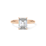 Emerald Solitaire Lab Grown Diamond Engagement Ring