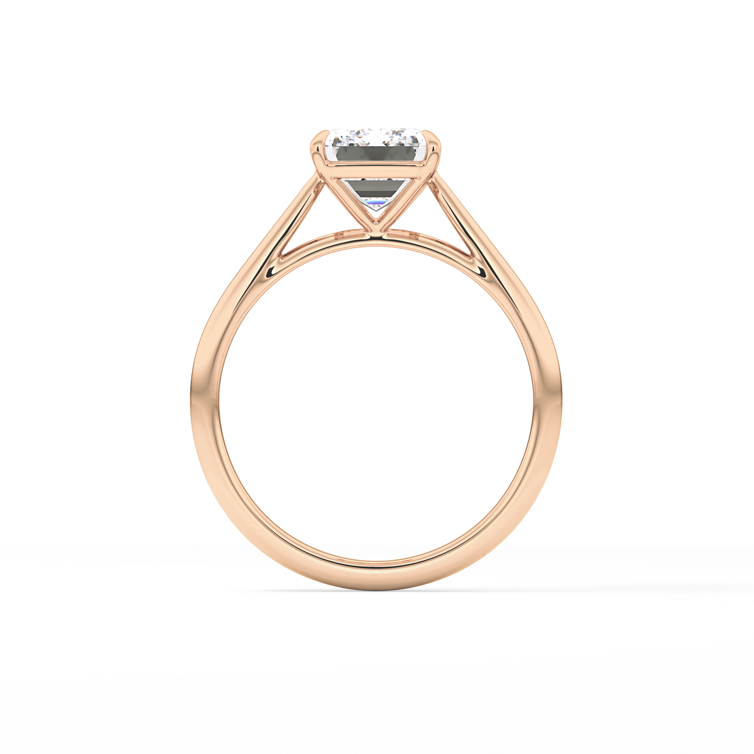 Emerald Solitaire Lab Grown Diamond Engagement Ring