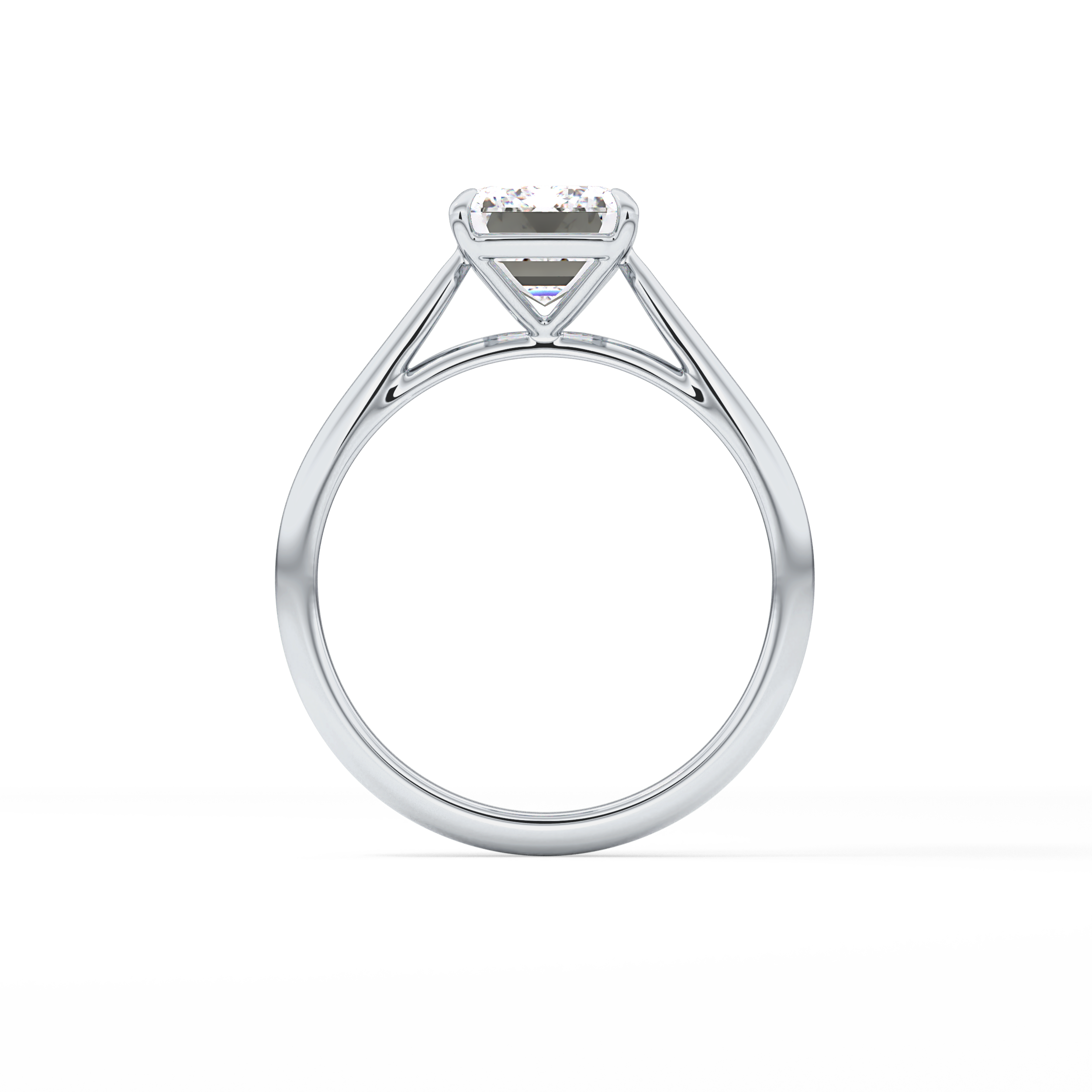 Emerald Solitaire Lab Grown Diamond Engagement Ring
