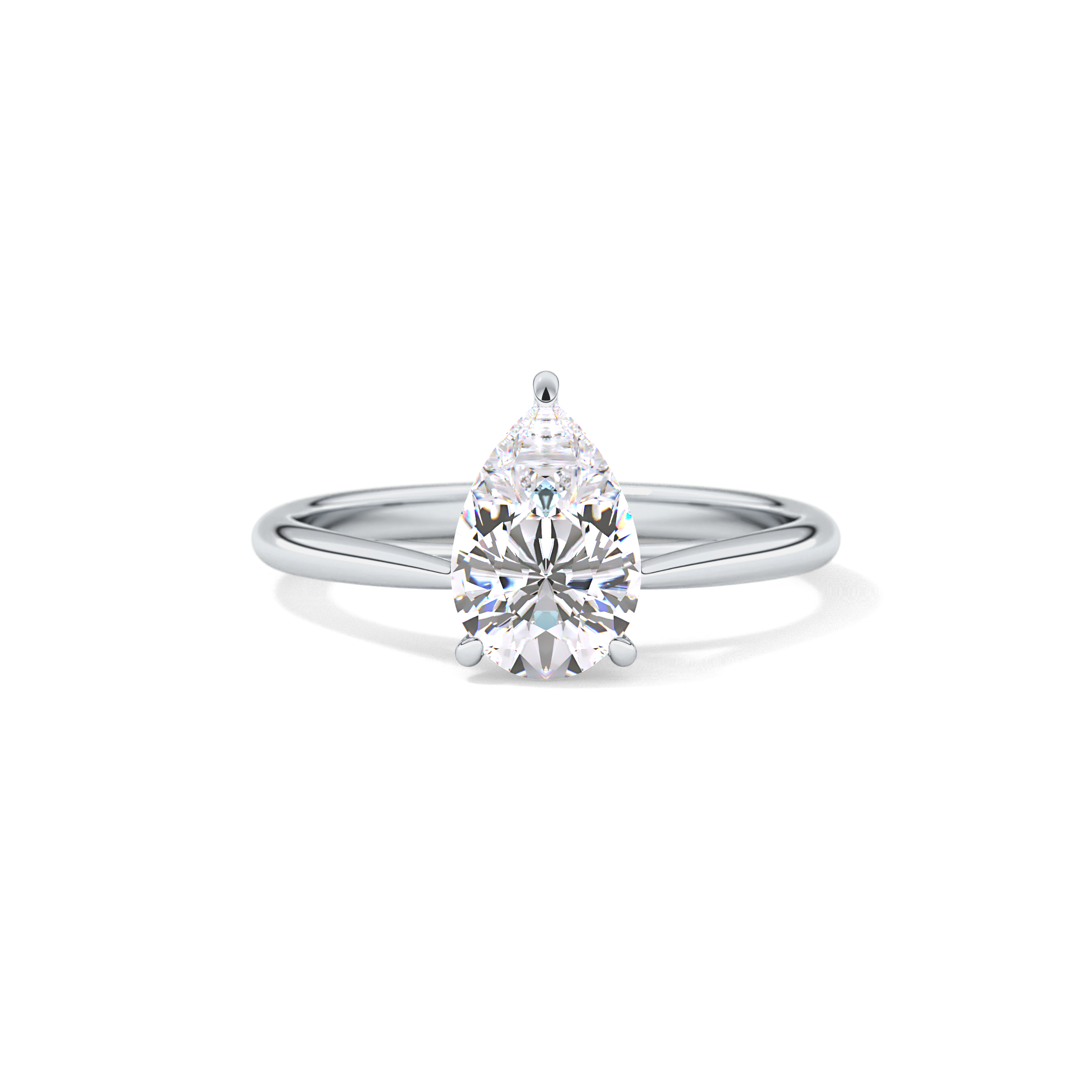 Pear Solitaire Lab Grown Diamond Engagement Ring