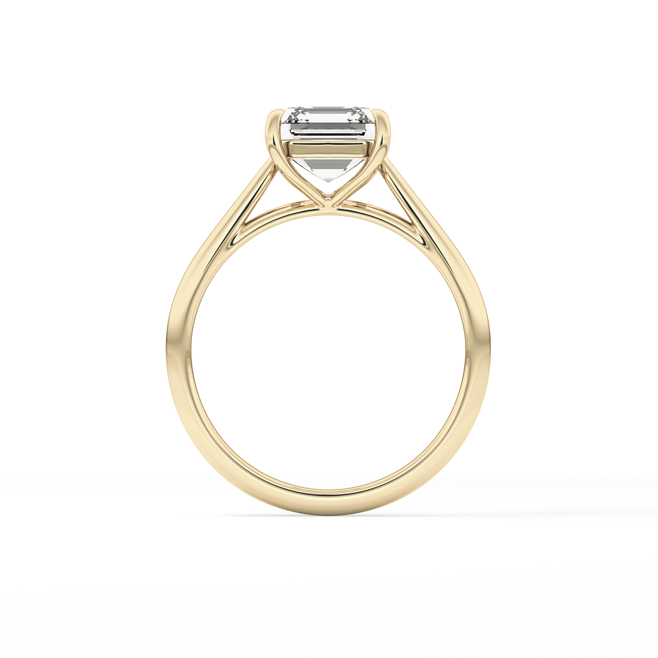 Asscher Solitaire Lab Grown Diamond Engagement Ring