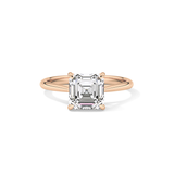 Asscher Solitaire Lab Grown Diamond Engagement Ring