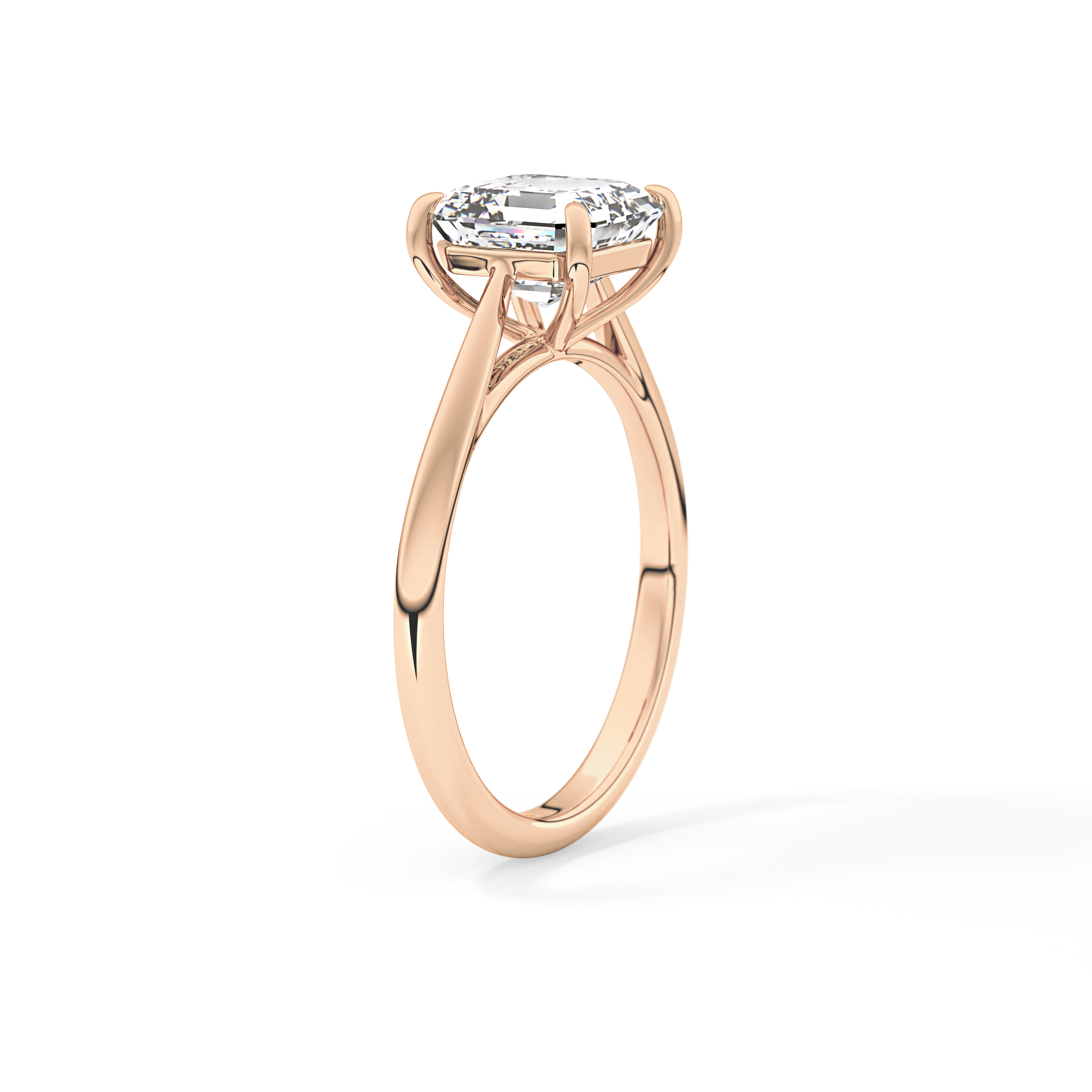Asscher Solitaire Lab Grown Diamond Engagement Ring