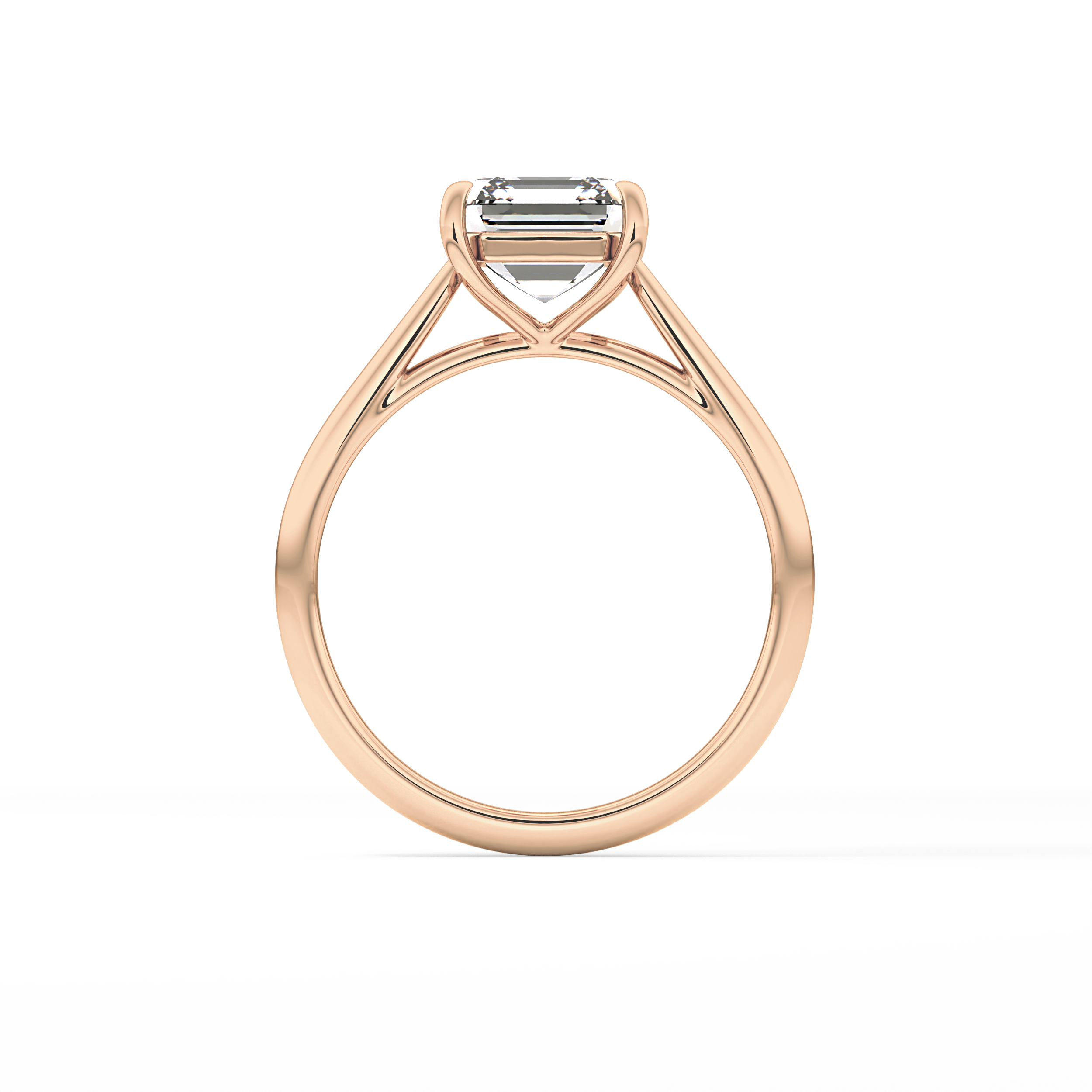 Asscher Solitaire Lab Grown Diamond Engagement Ring