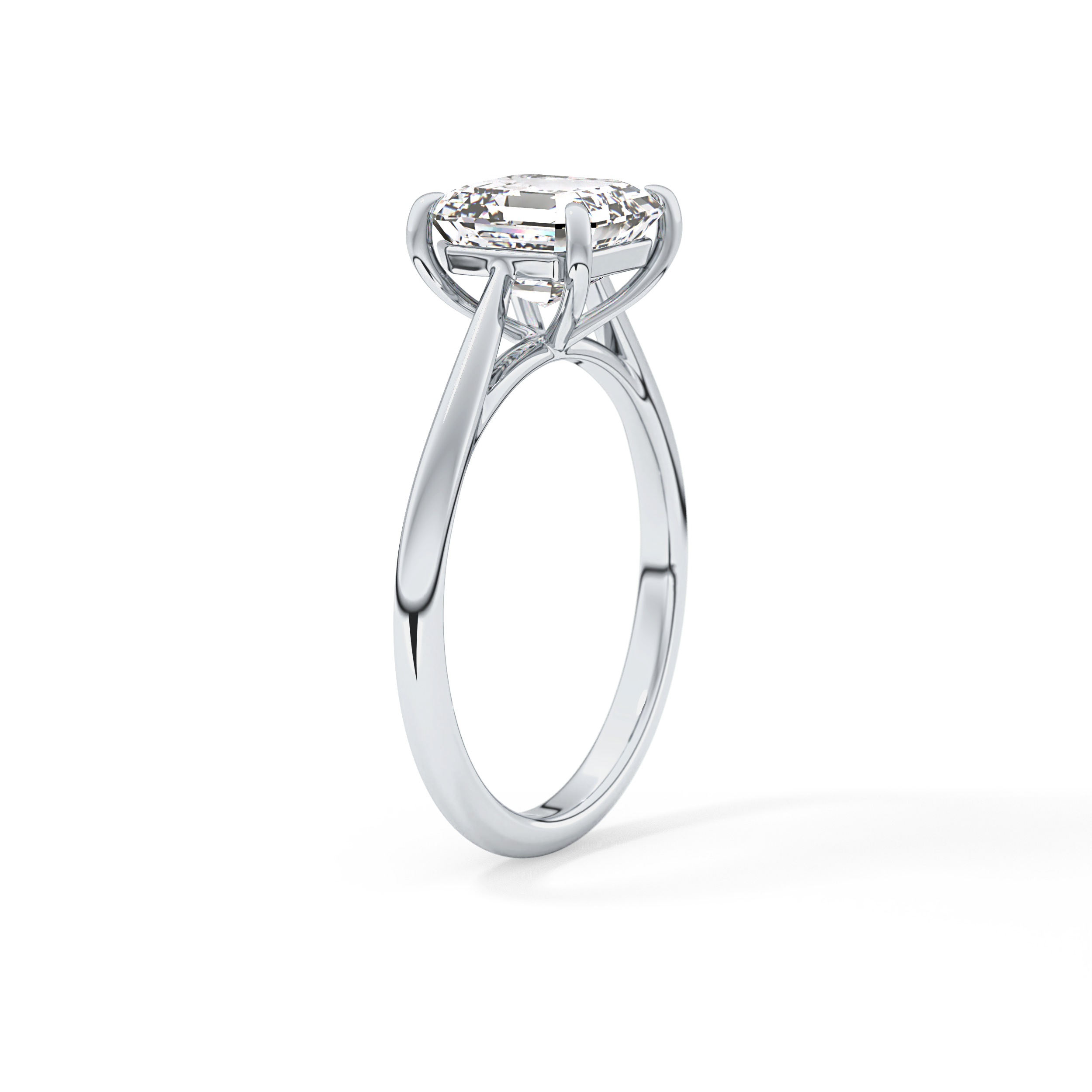 Asscher Solitaire Lab Grown Diamond Engagement Ring