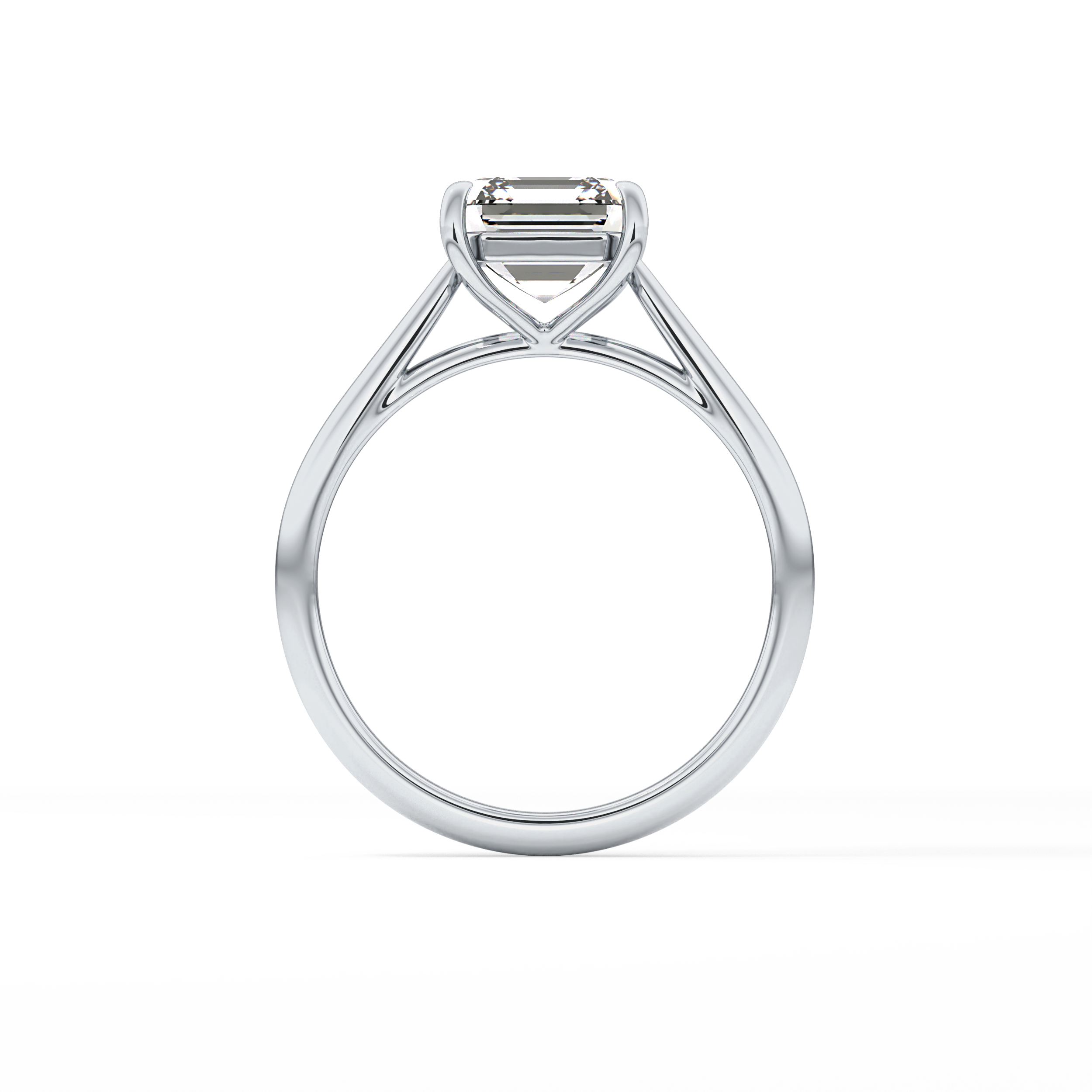 Asscher Solitaire Lab Grown Diamond Engagement Ring