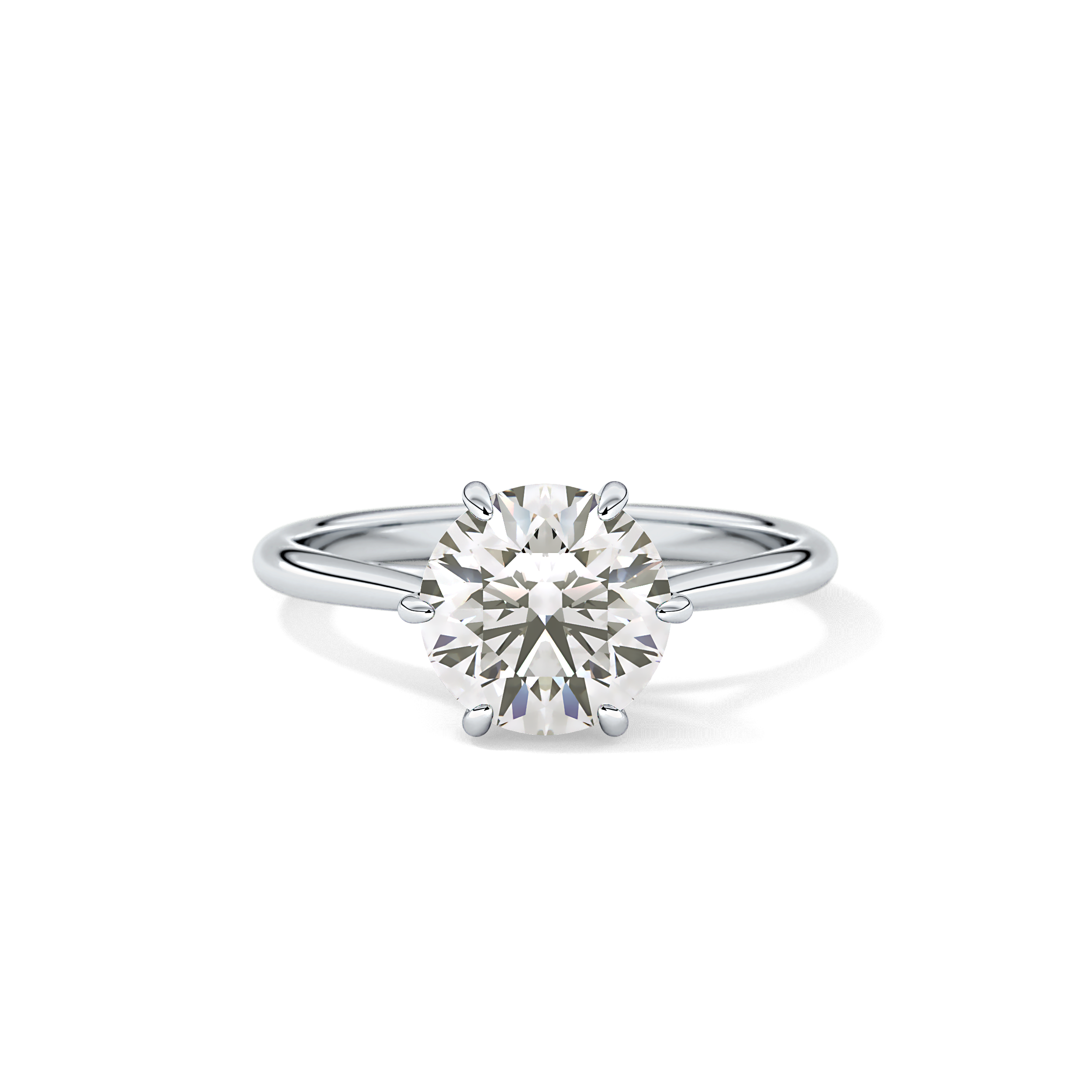 Round Solitaire Lab Grown Diamond Engagement Ring